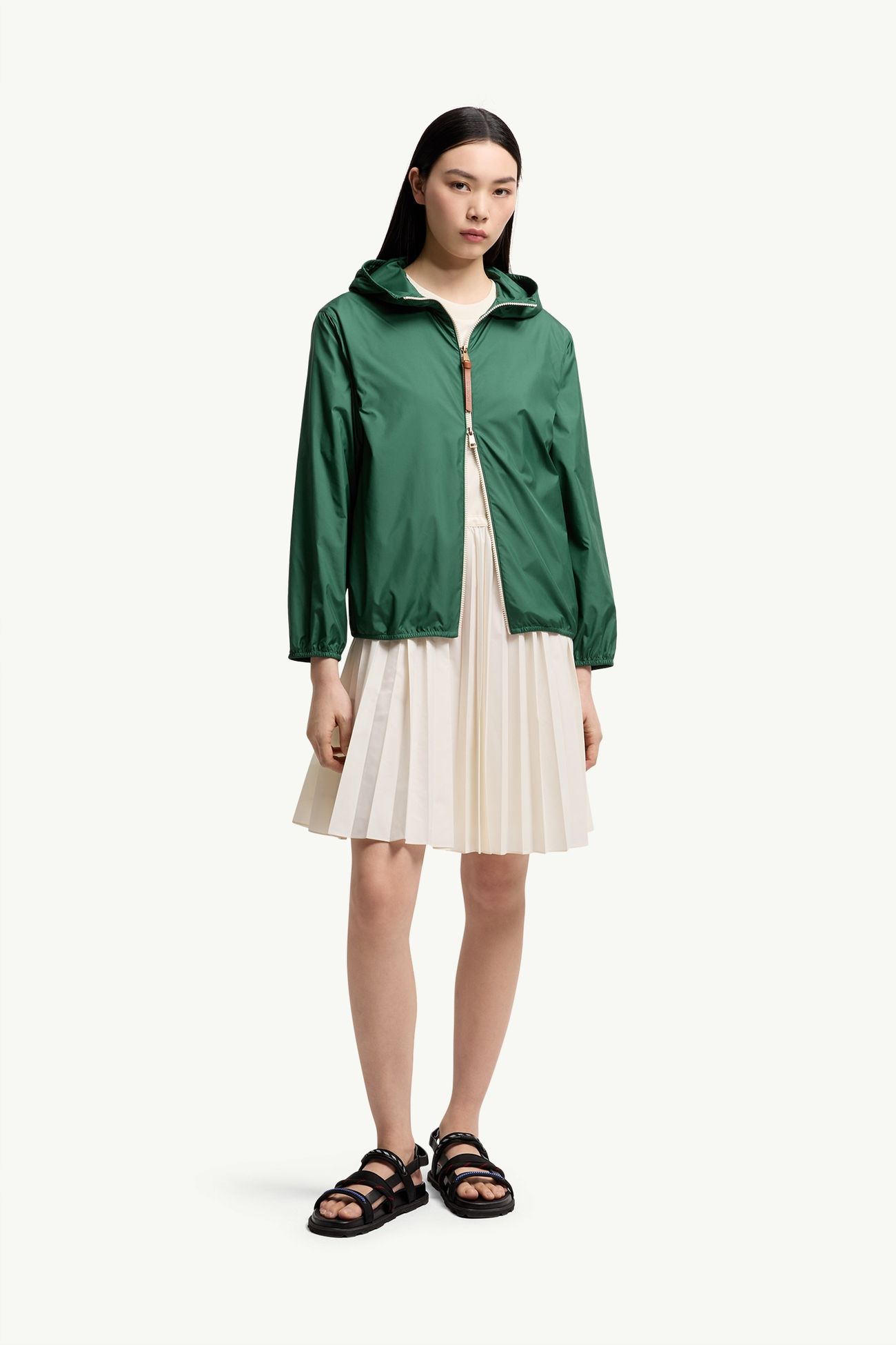 Fegeos Hooded Jacket Women Emerald Green Moncler 0