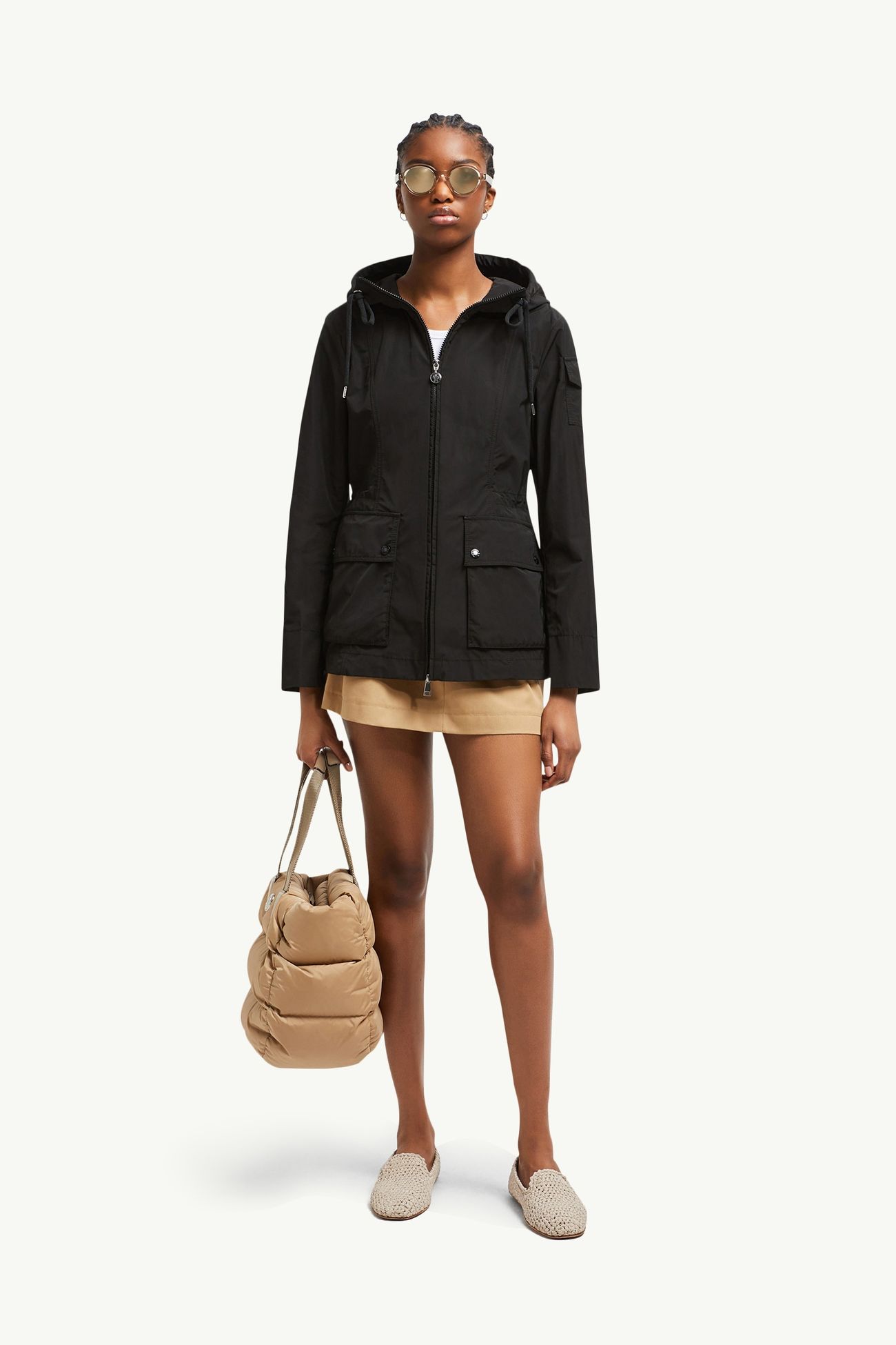 Leandro Hooded Parka Jacket Women Black Moncler 0