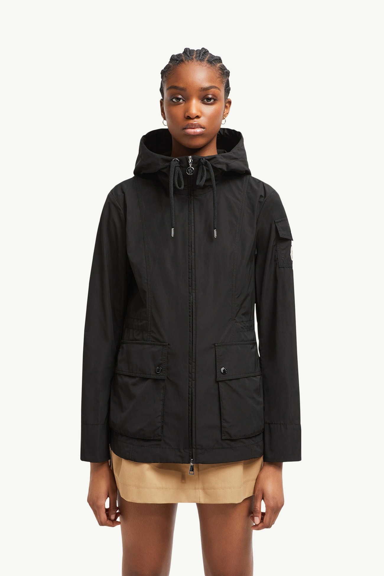 Leandro Hooded Parka Jacket Women Black Moncler 3