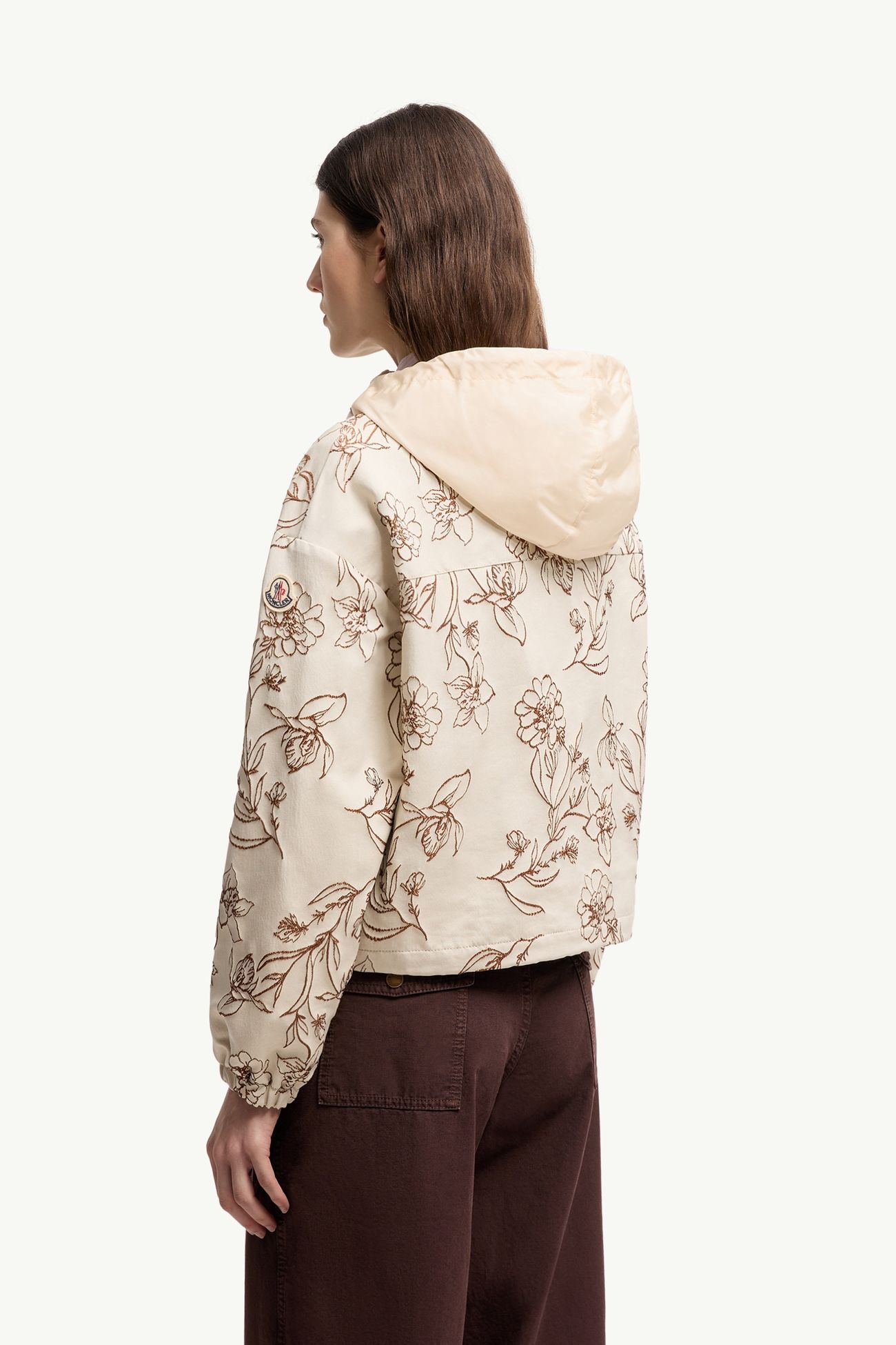 Chaqueta con capucha y estampado floral Nepeta Mujer Marrón & Blanco Moncler 4
