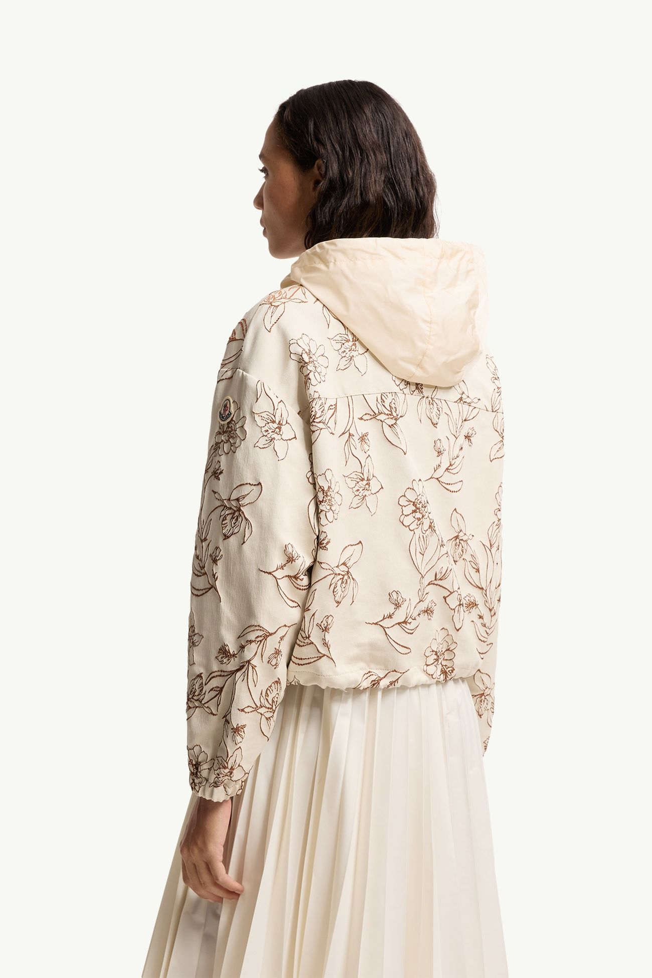 Nepeta Kapuzenjacke mit Blumenprint Damen Weiss & Braun Moncler 4