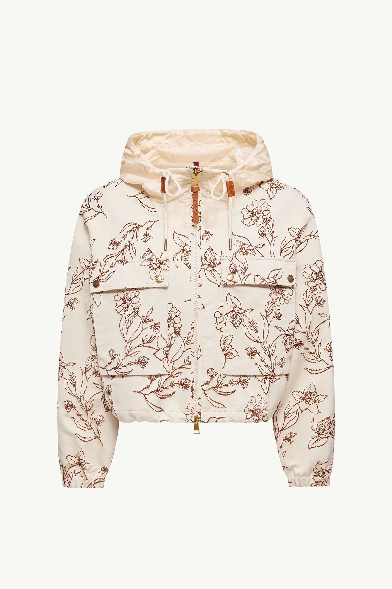 Nepeta Kapuzenjacke mit Blumenprint Damen Weiss & Braun Moncler 2