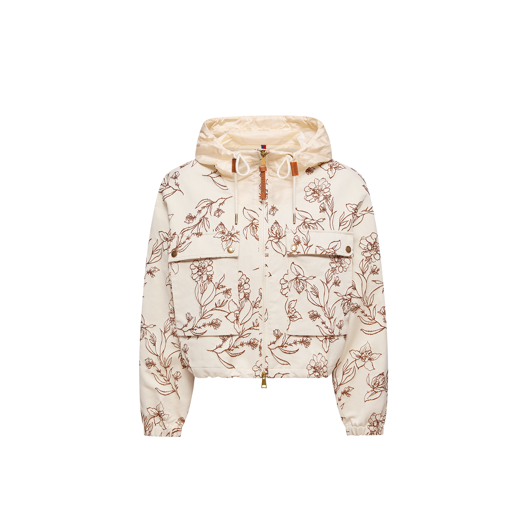 Moncler   Nepeta Hooded Floral Print Jacket for Women, Size: 12