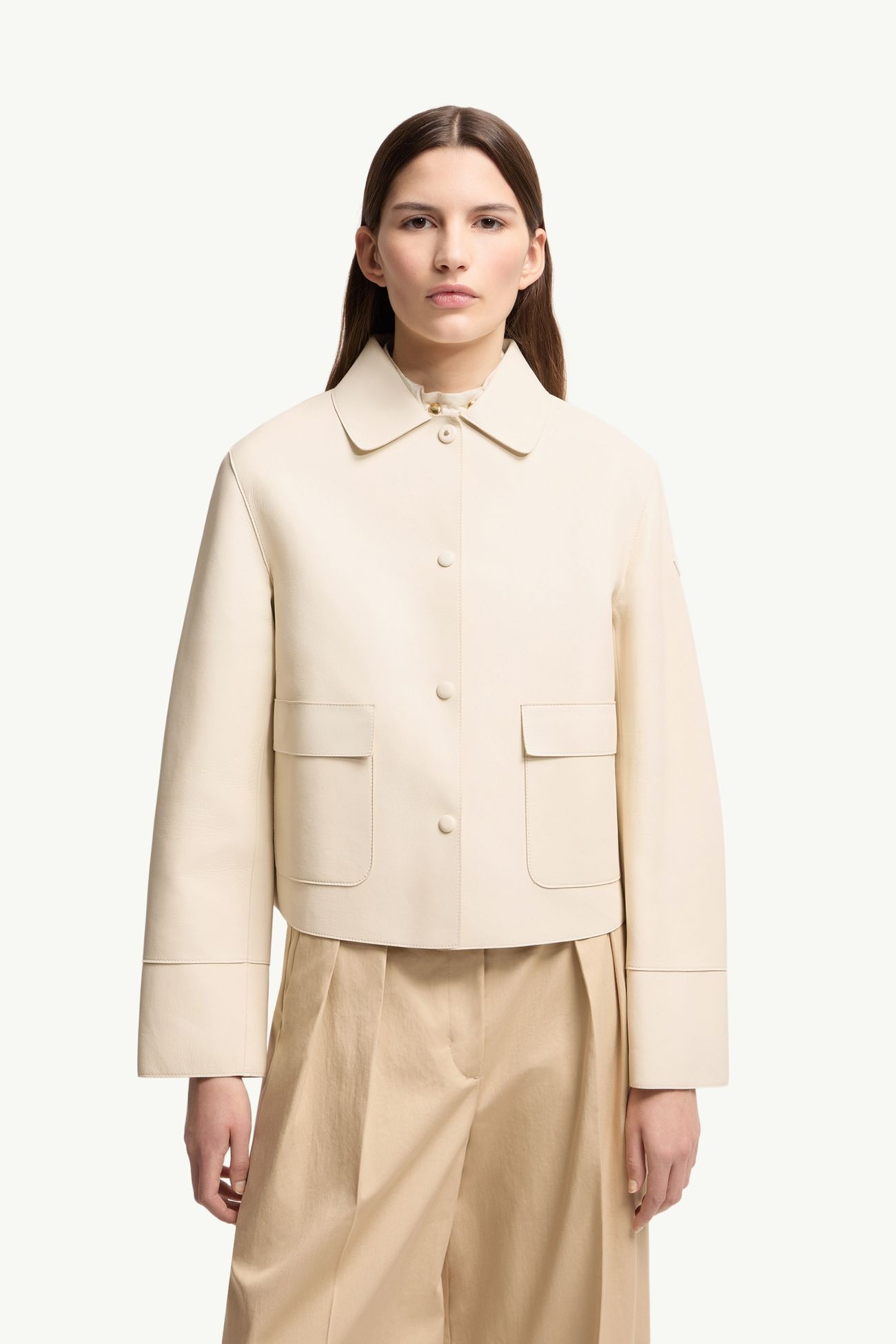 Giacca camicia Haricot 3-in-1 in pelle Donna Bianco Avorio Moncler 3