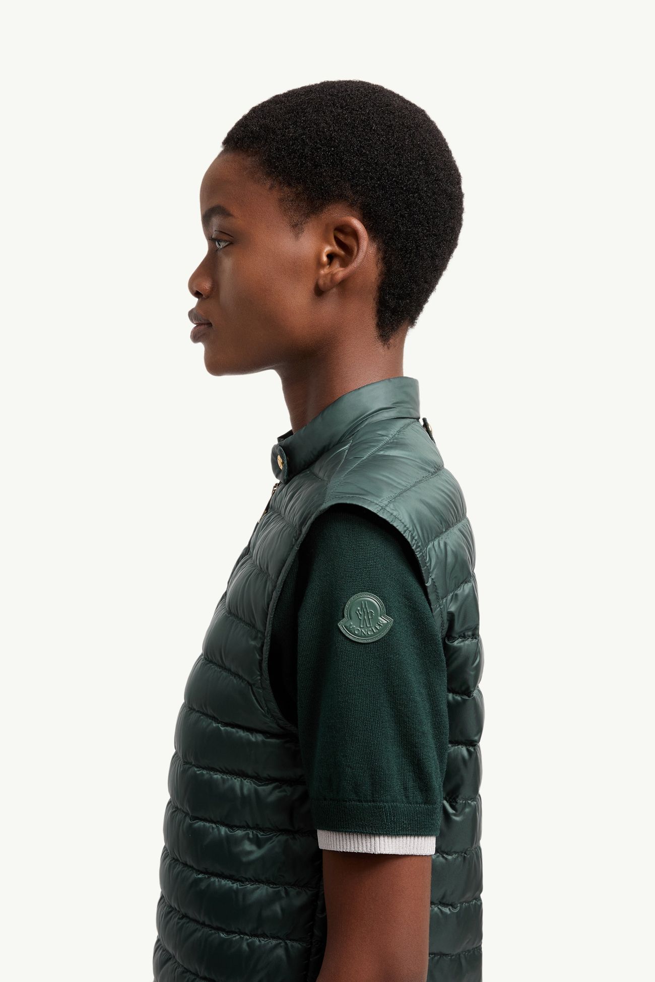 Doudoune-chemise en cuir 3-en-1 Haricot Femmes Vert Foncé Moncler 1