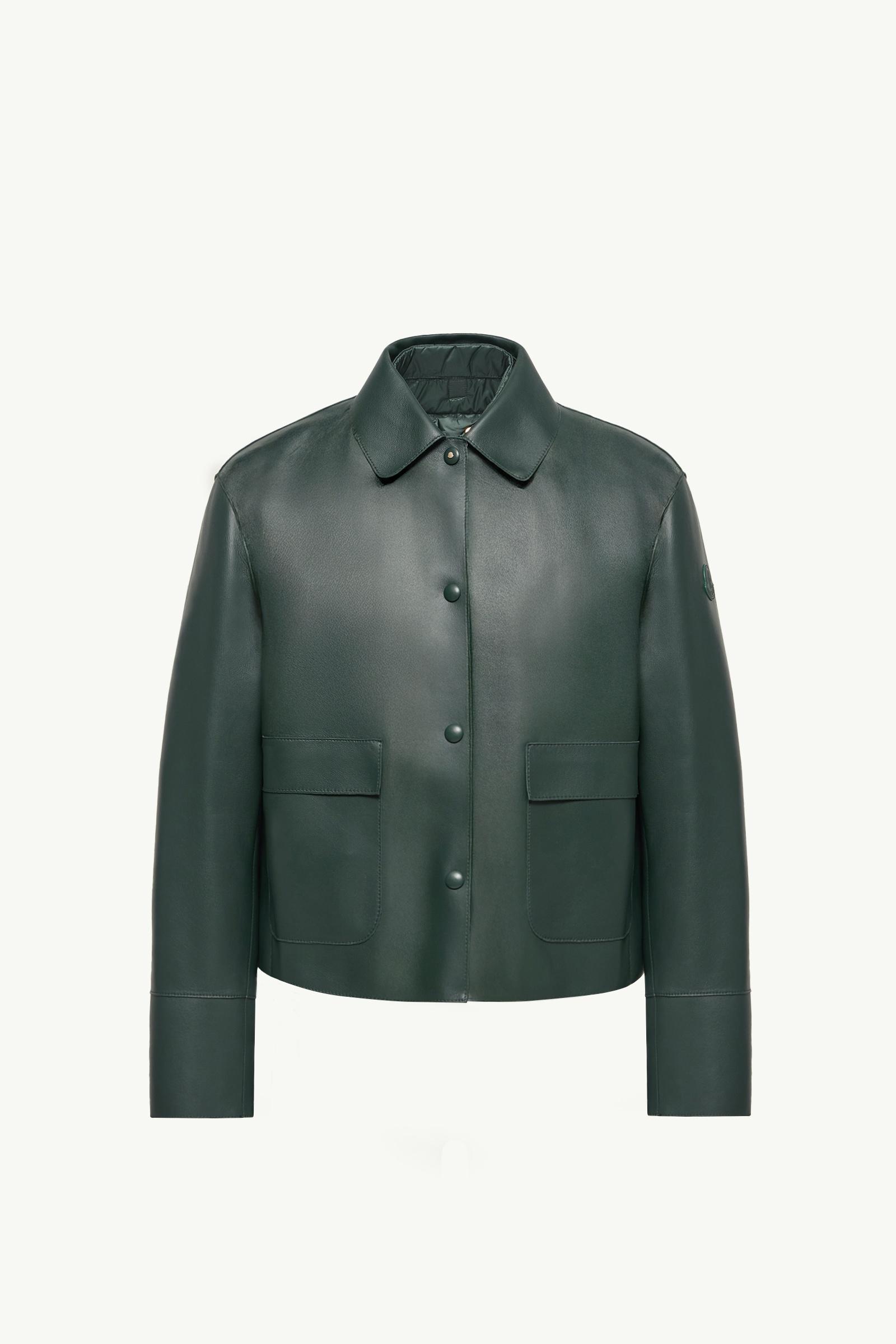 Giacca camicia Haricot 3-in-1 in pelle Donna Verde Scuro Moncler, 1 of 0