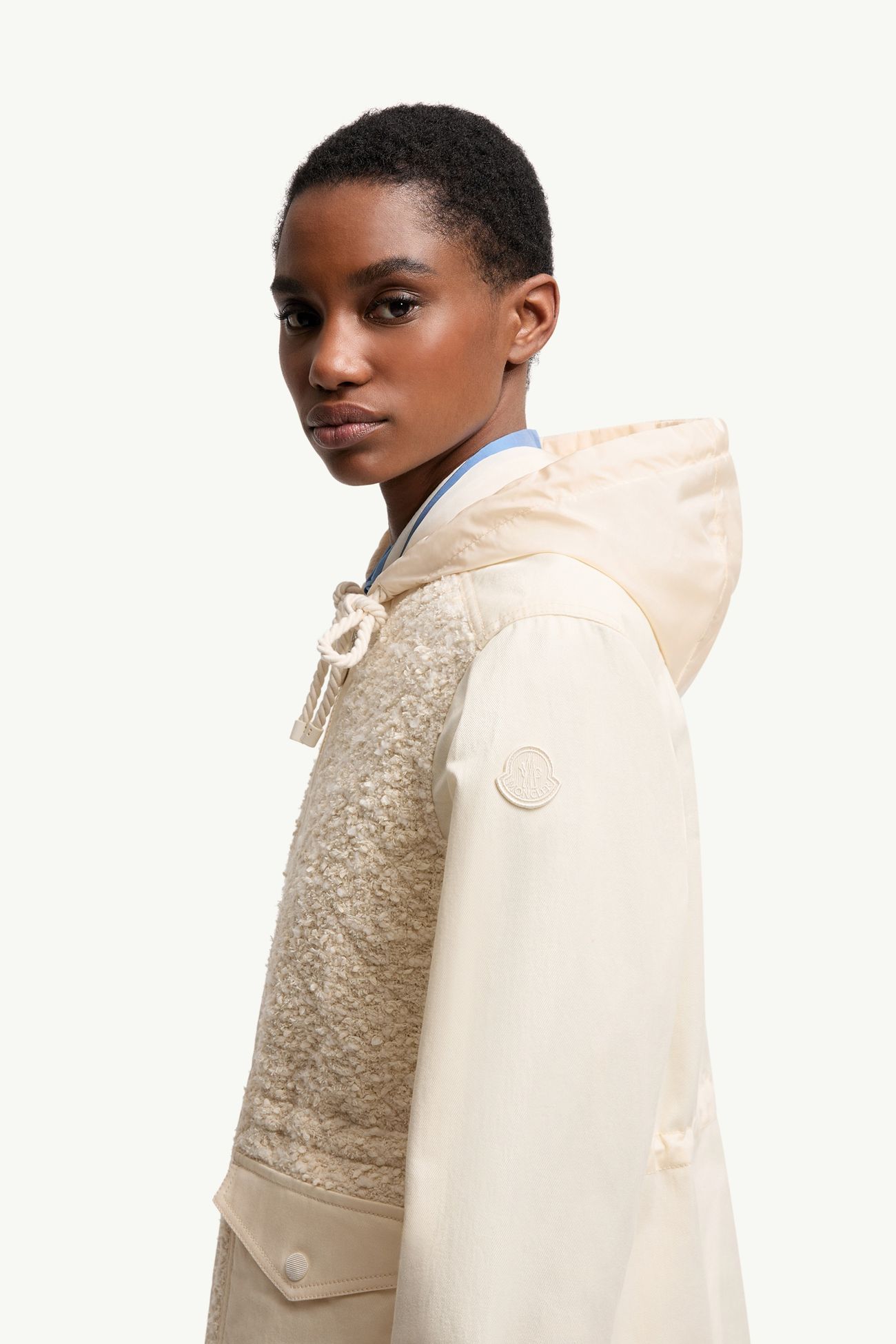 Erable Bouclé Hooded Jacket Women White Ivory Moncler 1