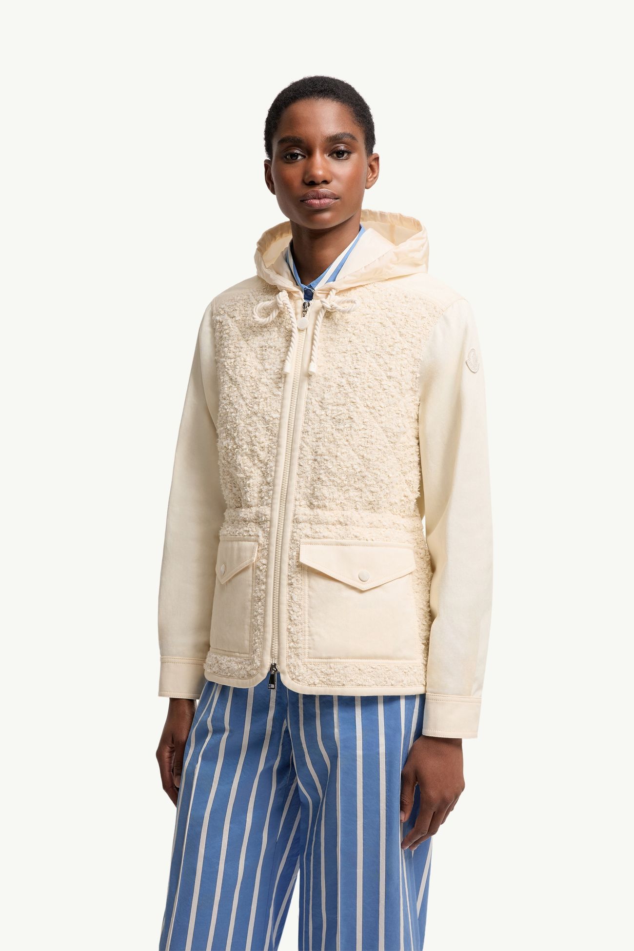 Veste à capuche Erable en bouclé Femmes Blanc Ivoire Moncler 3