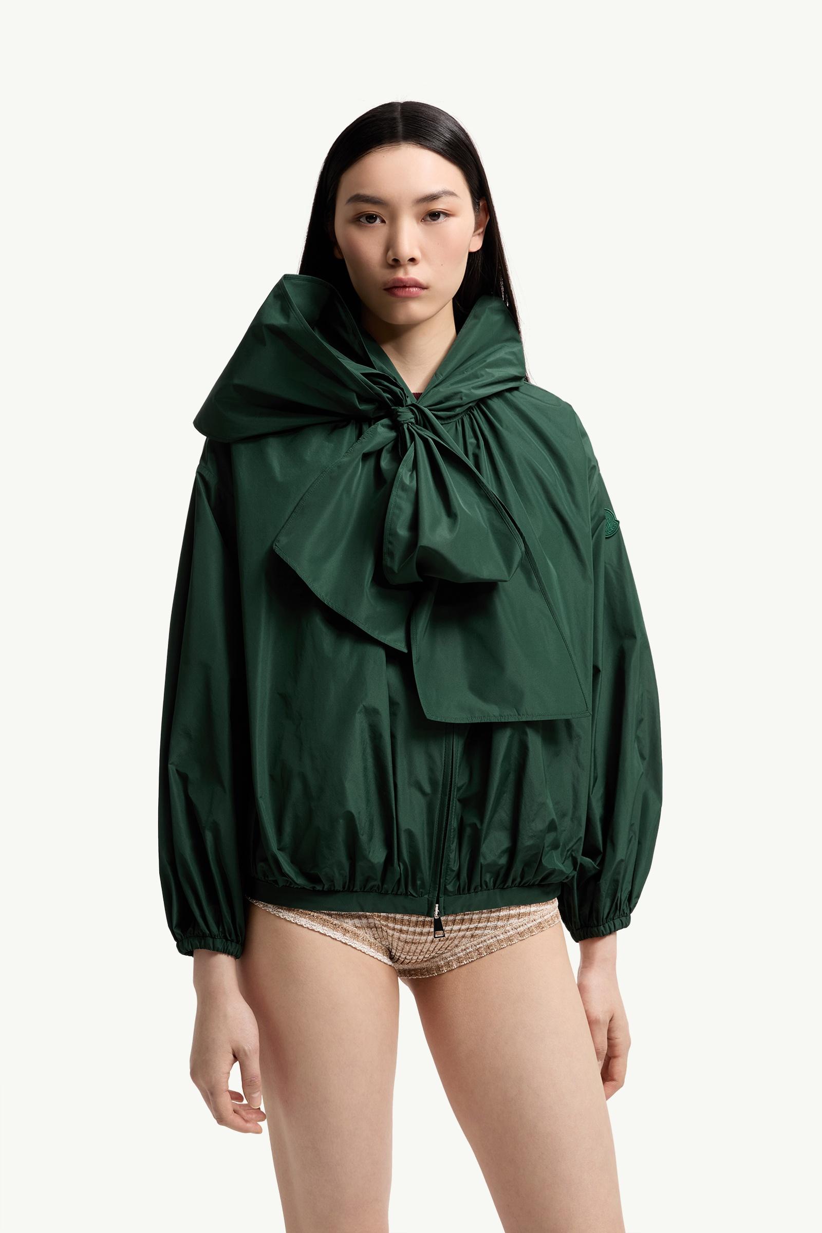 Dark Green Pecher Taffeta Hooded Jacket - Windbreakers & Raincoats