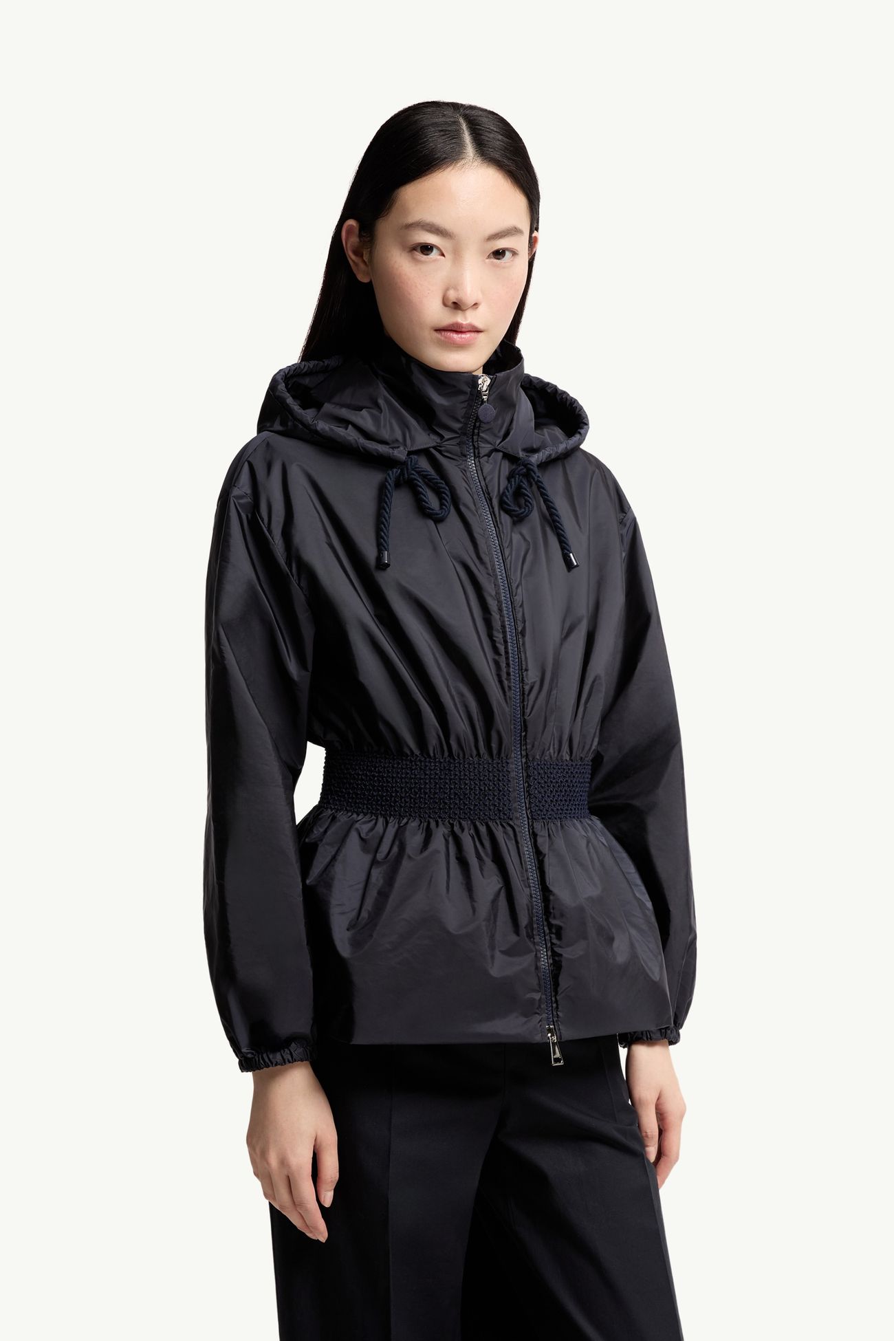 Liriope Hooded Rain Jacket Women Navy Blue Moncler 3