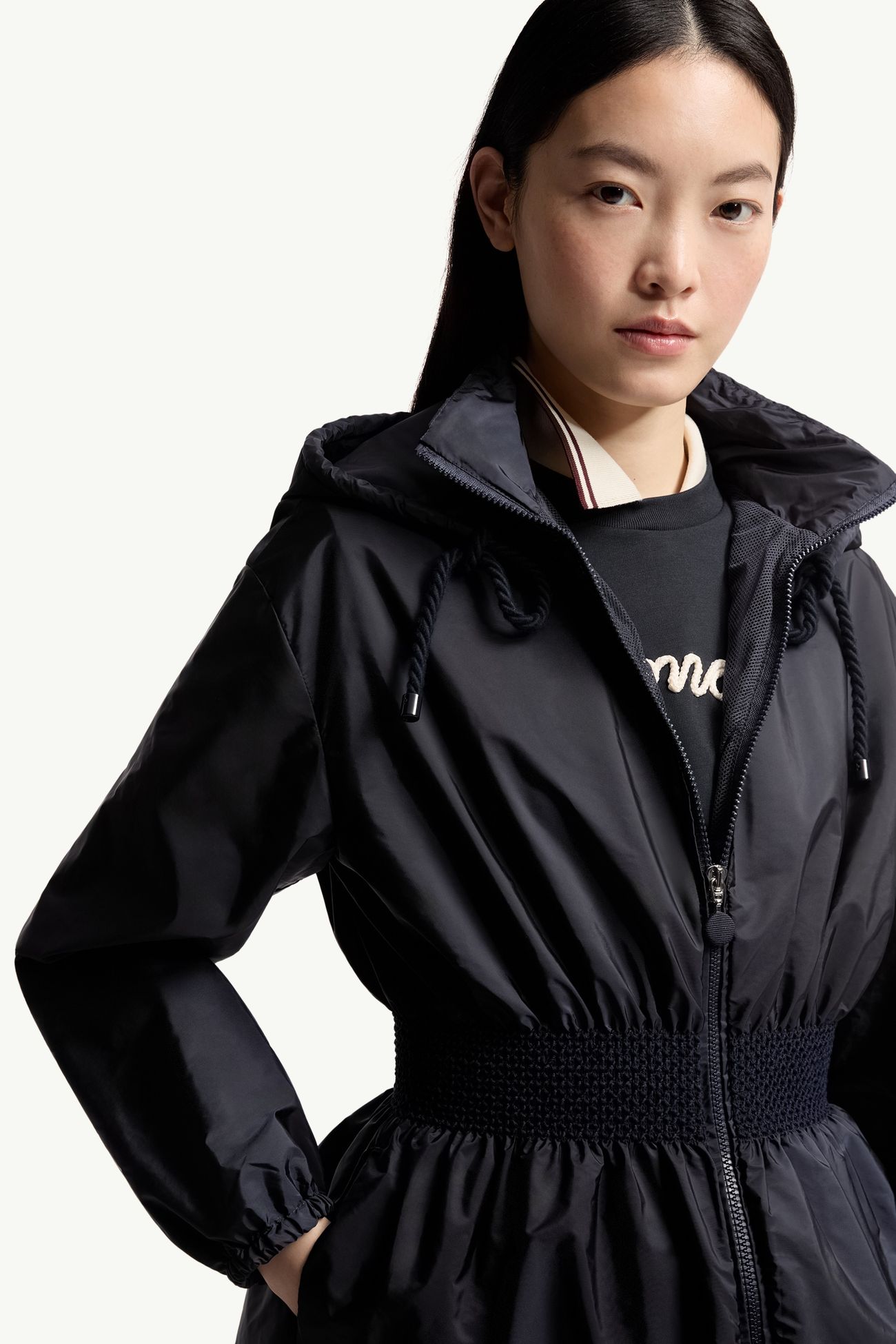 Giacca impermeabile con cappuccio Liriope Donna Blu Navy Moncler 5