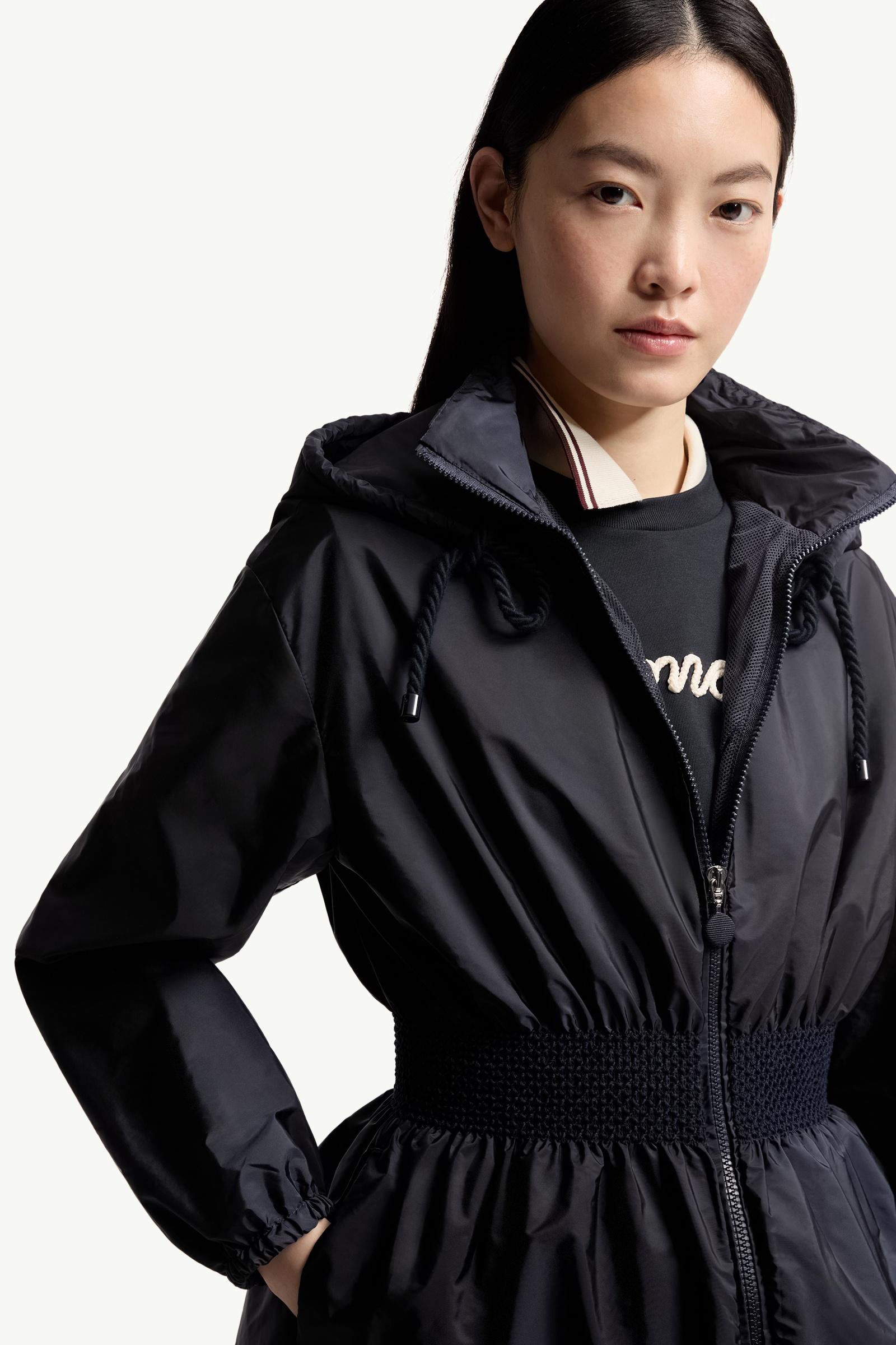 Navy Blue Liriope Hooded Rain Jacket - Windbreakers & Raincoats