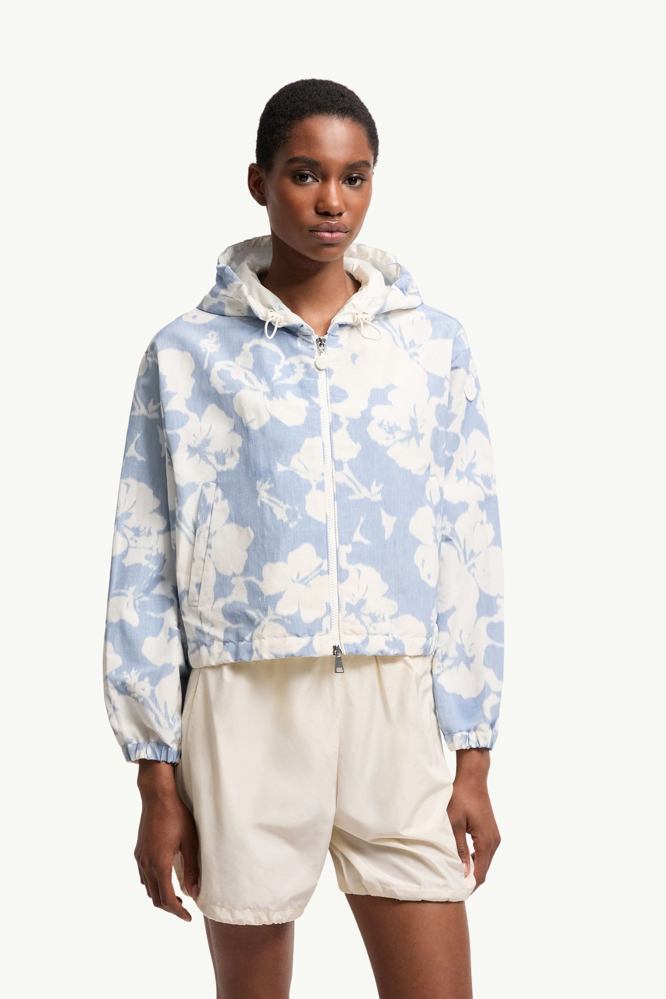 Noisetier Kapuzenjacke aus Chiné Damen Weiss & Hellblau Moncler 3
