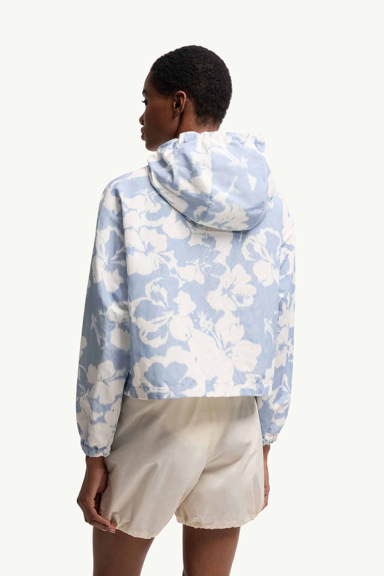 Giacca con Cappuccio Noisetier in Chiné Donna Bianco & Azzurro Moncler 4