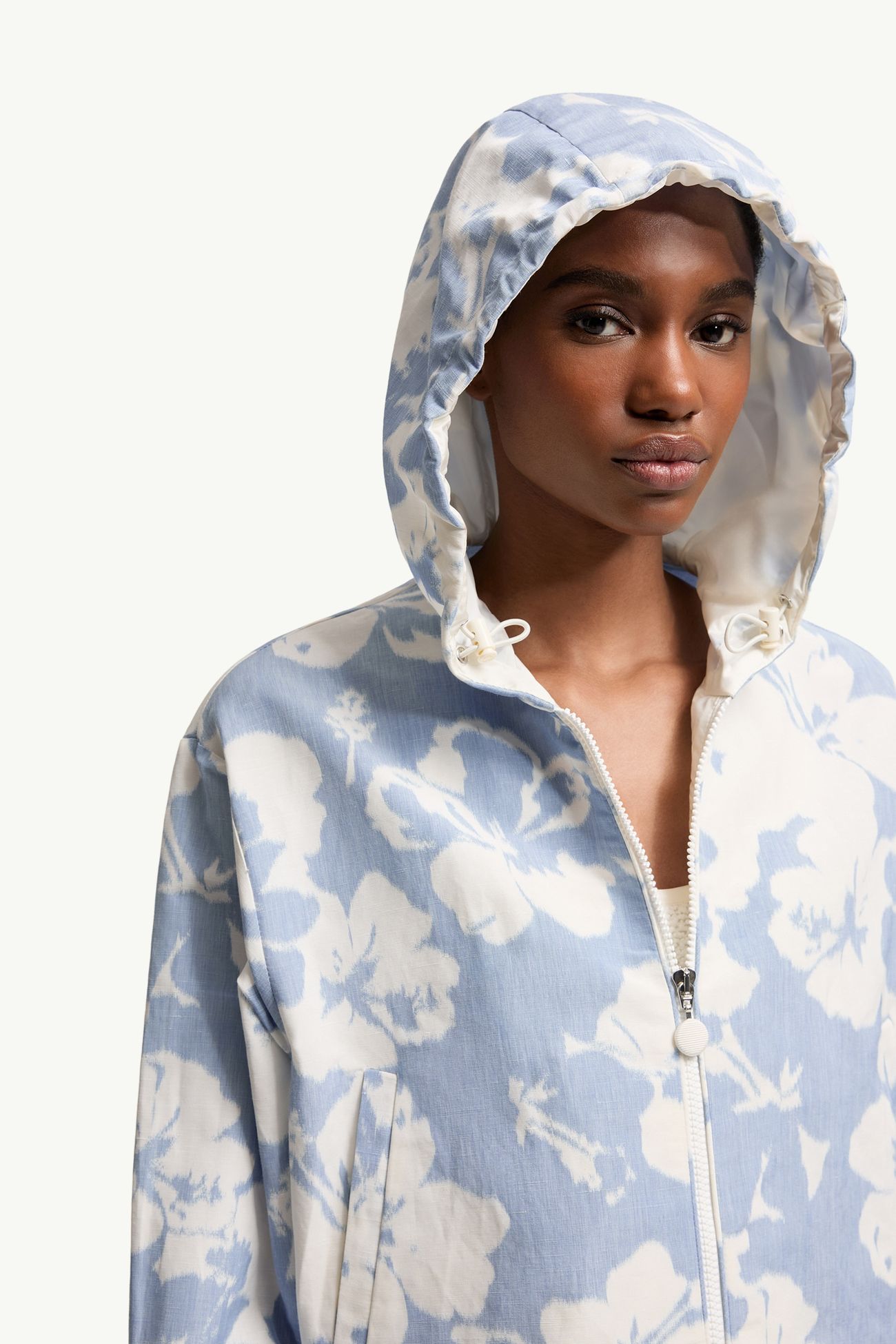 Noisetier Kapuzenjacke aus Chiné Damen Weiss & Hellblau Moncler 5