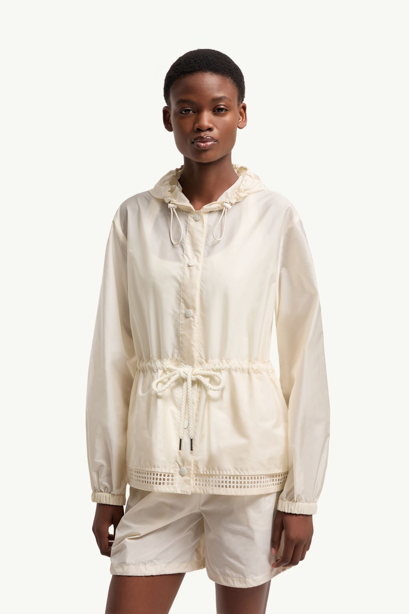 Chaqueta impermeable con capucha Rochebonne Mujer Blanco Marfil Moncler 3