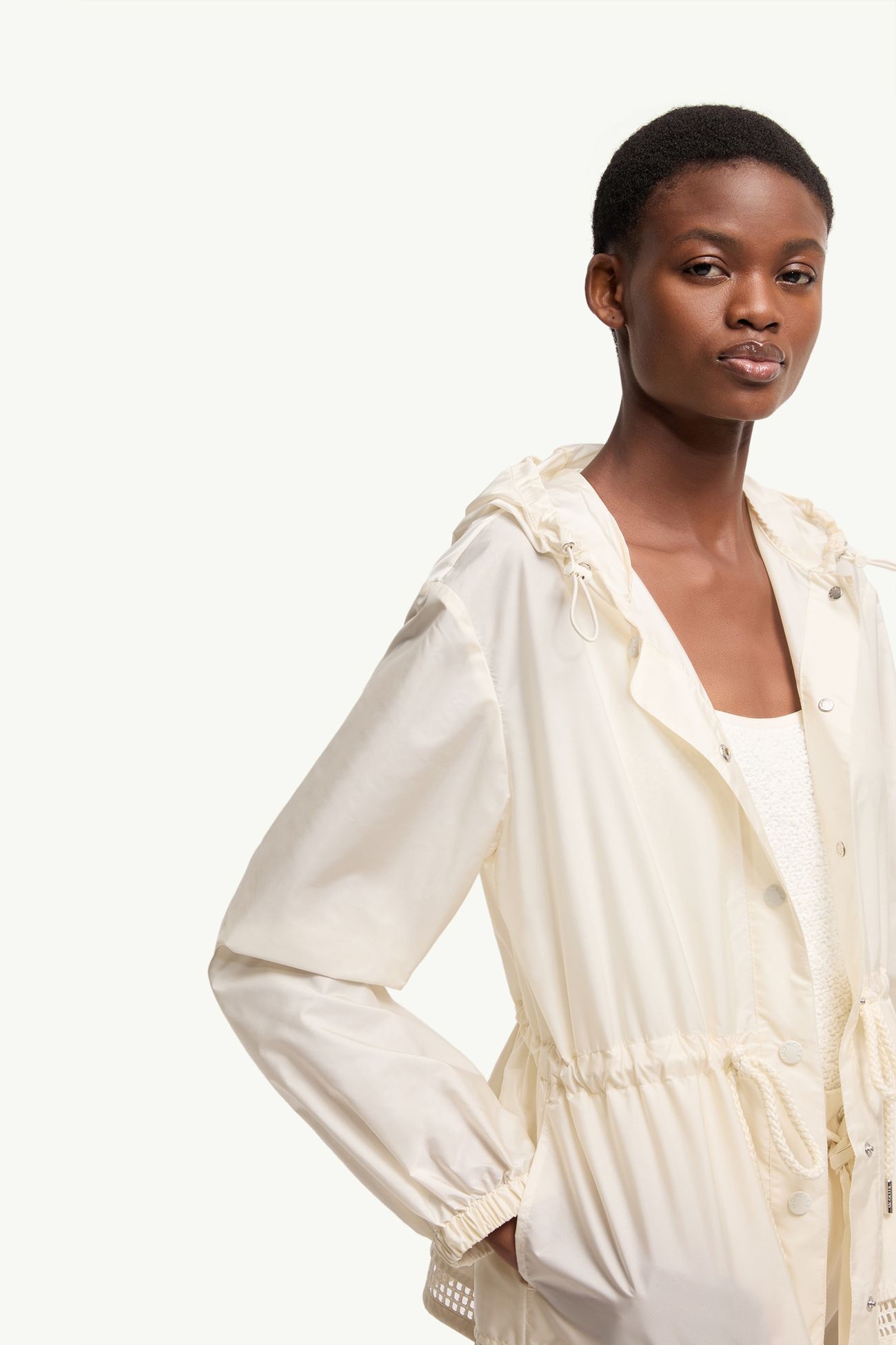 Rochebonne Hooded Rain Jacket Women White Ivory Moncler 5