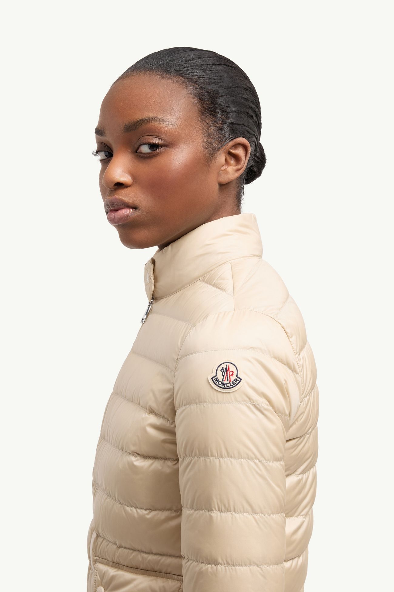 Lans kurze Daunenjacke Damen Hellbeige Moncler 1
