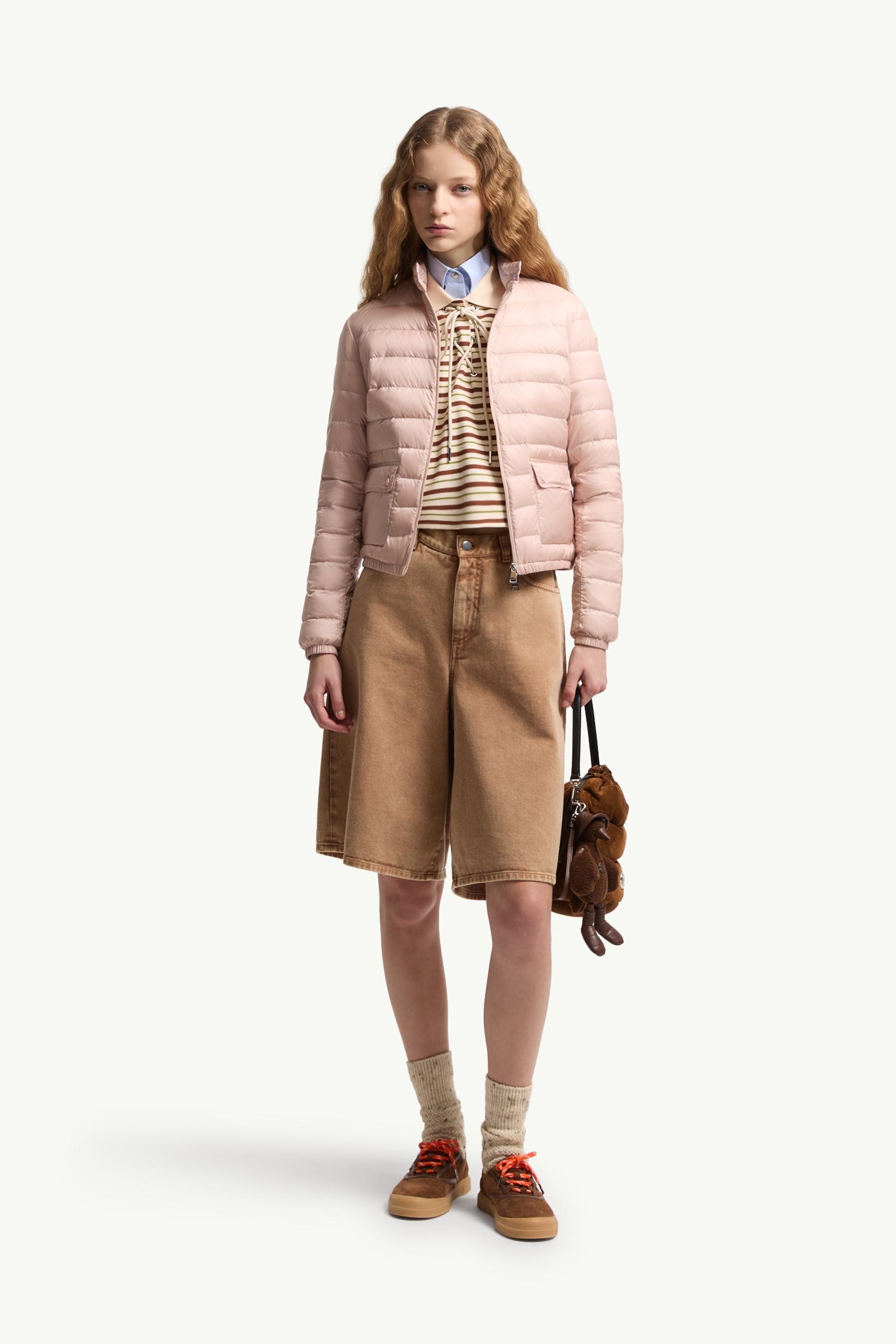 Light Pink Lans Packable Short Down Jacket - Lightweight Down
