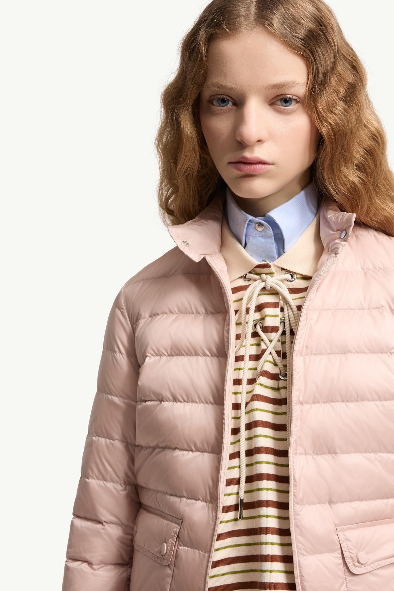 Light Pink Lans Packable Short Down Jacket - Lightweight Down