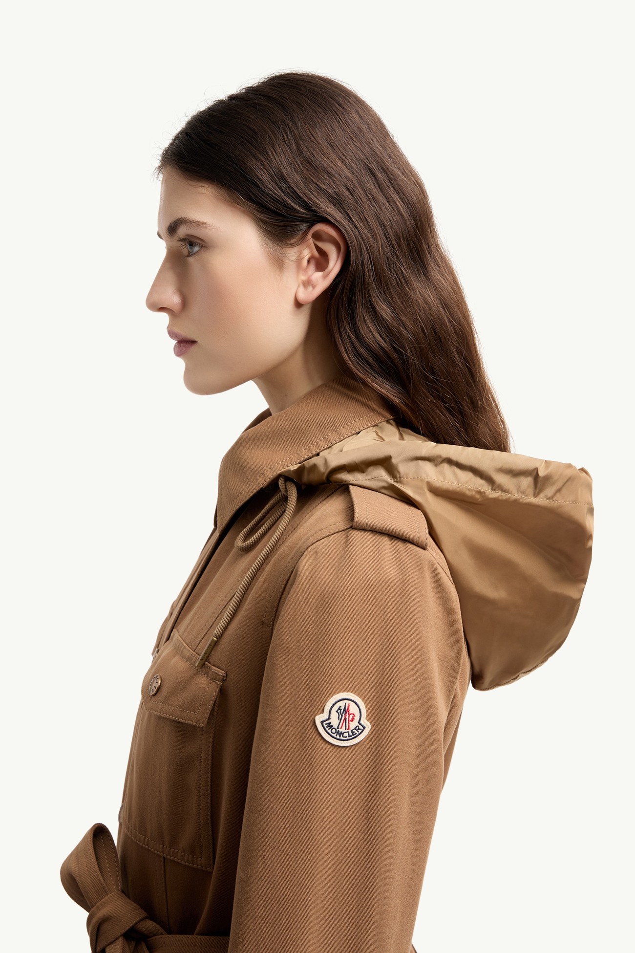 Giacca field Centaurea in gabardine con cappuccio Donna Beige Cammello Moncler 1