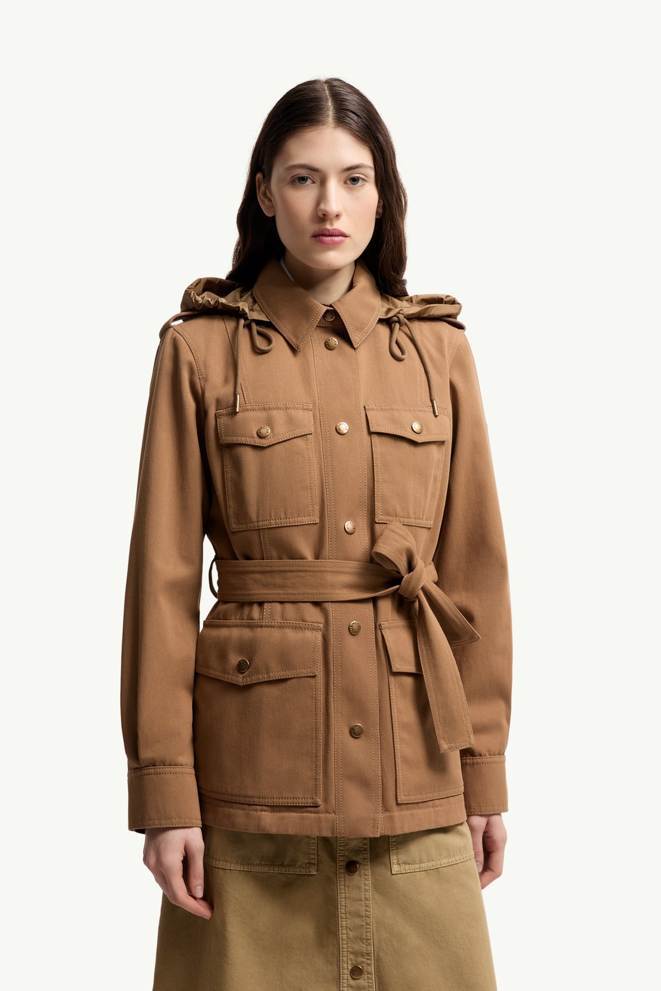 Giacca field Centaurea in gabardine con cappuccio Donna Beige Cammello Moncler 3