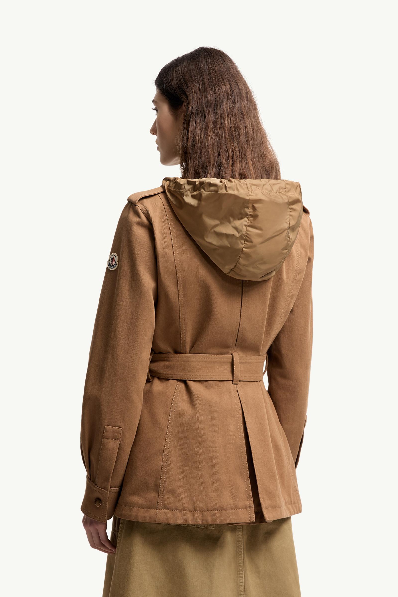 Camel Beige Centaurea Hooded Gabardine Field Jacket - Lightweight
