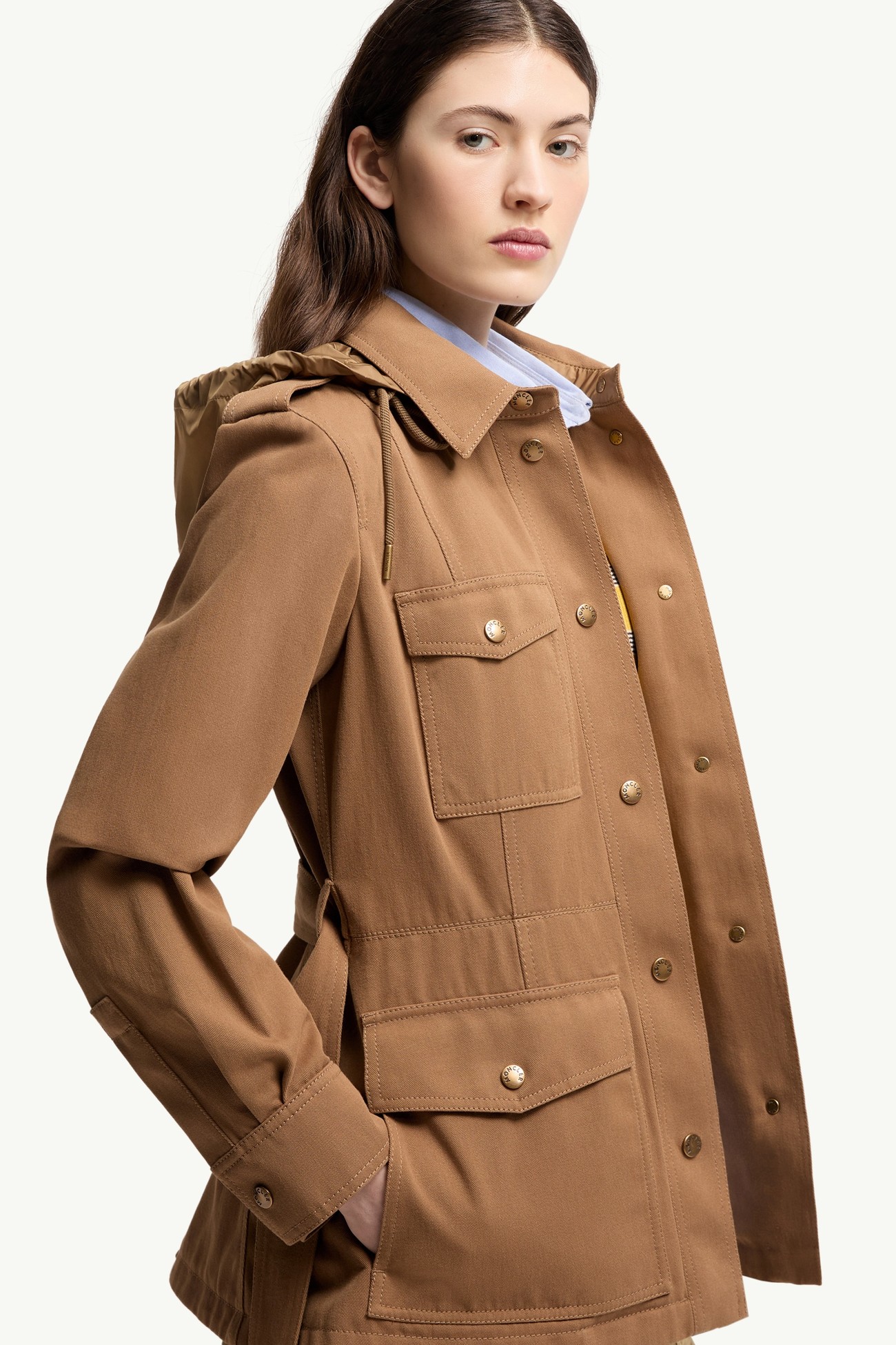 Giacca field Centaurea in gabardine con cappuccio Donna Beige Cammello Moncler 5