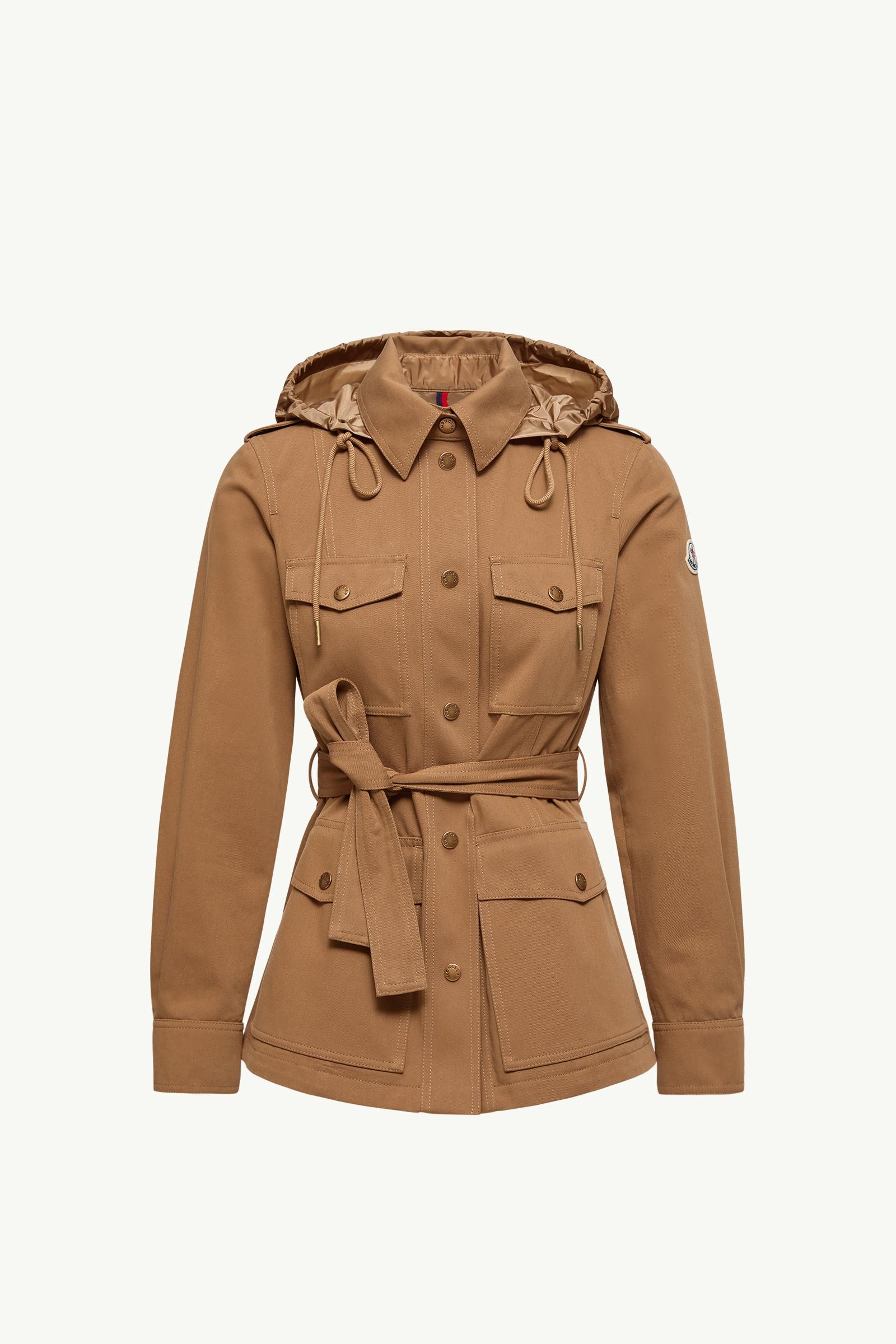 Camel Beige Centaurea Hooded Gabardine Field Jacket - Lightweight
