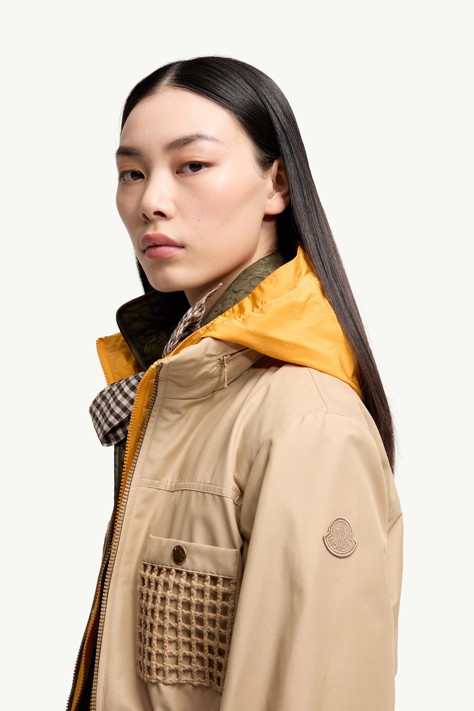 Beige Bougain Twill Hooded Jacket - Lightweight Down Jackets for