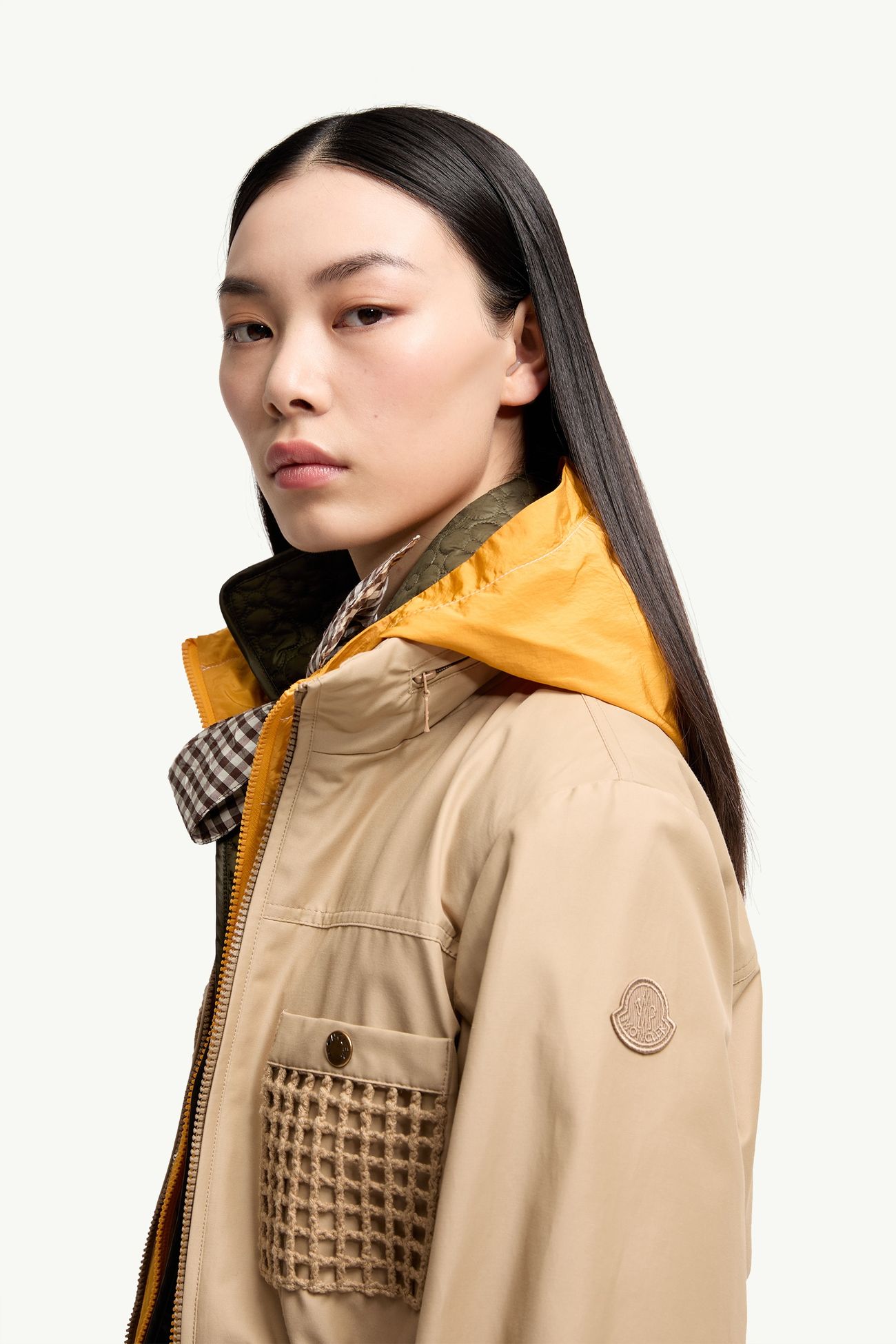 Bougain Twill Hooded Jacket Women Beige Moncler 1