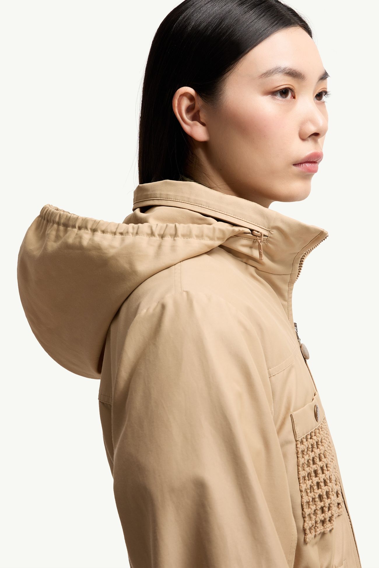 Giacca con Cappuccio in Twill Bougain Donna Beige Moncler 5