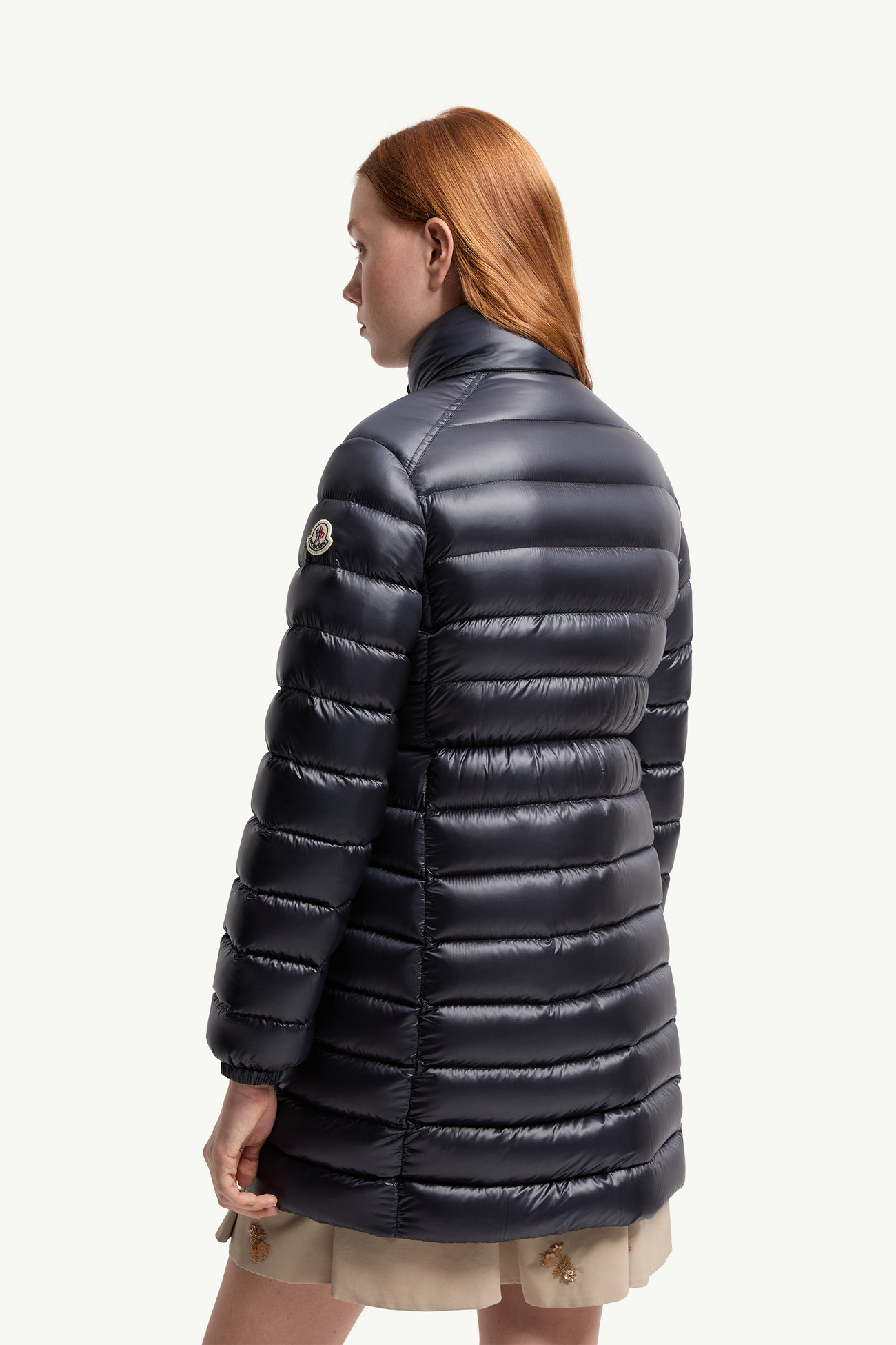 Piumino Lungo Genet Donna Blu Navy Moncler 4