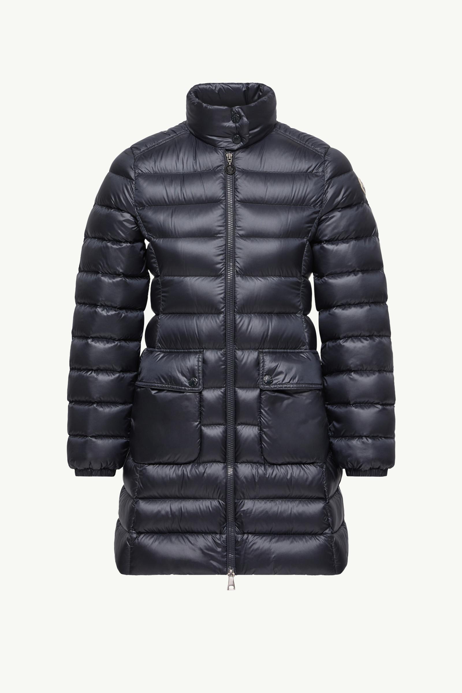 Genet Long Down Jacket Women Navy Blue Moncler