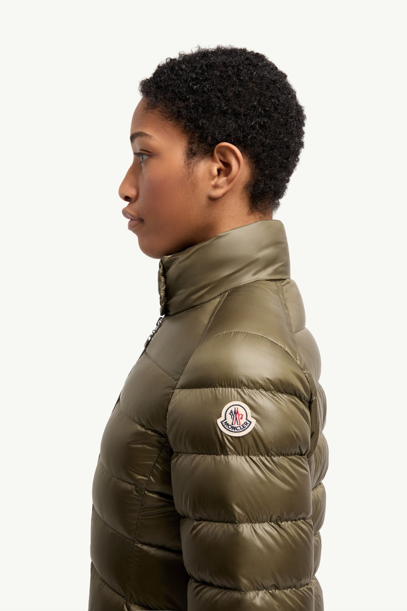 Genet Long Down Jacket Women Olive Green Moncler 1