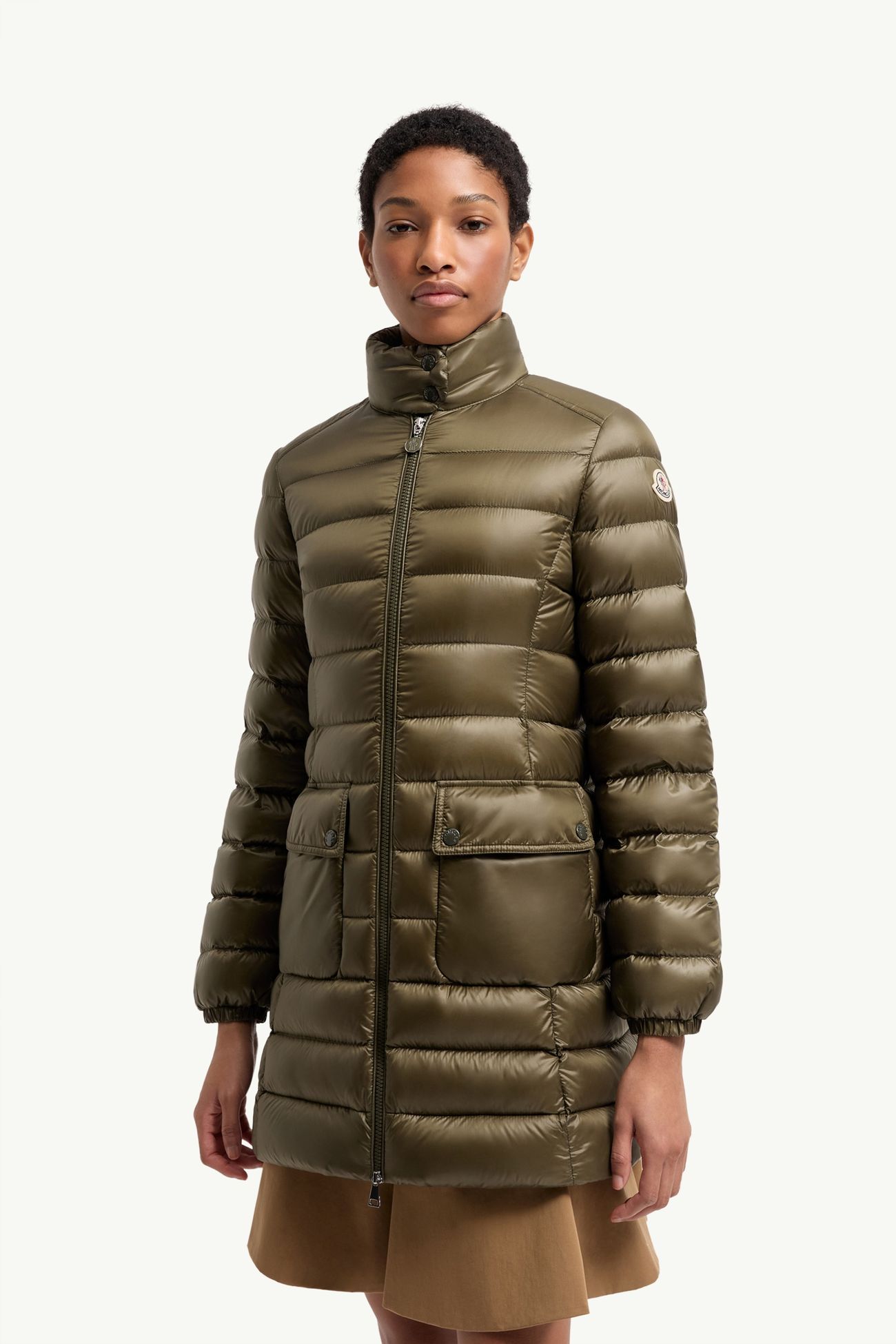 Plumífero largo Genet Mujer Verde Oliva Moncler 3