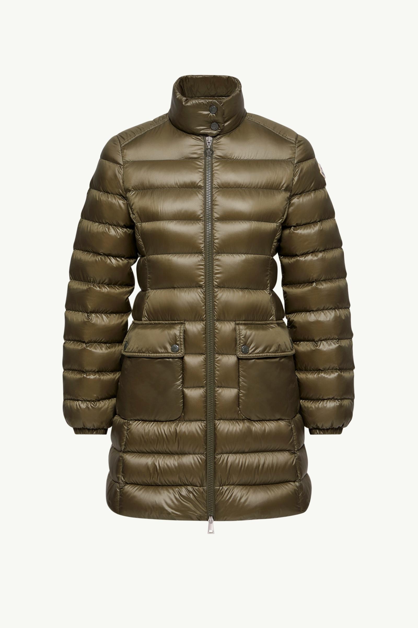 Genet Long Down Jacket Women Olive Green Moncler