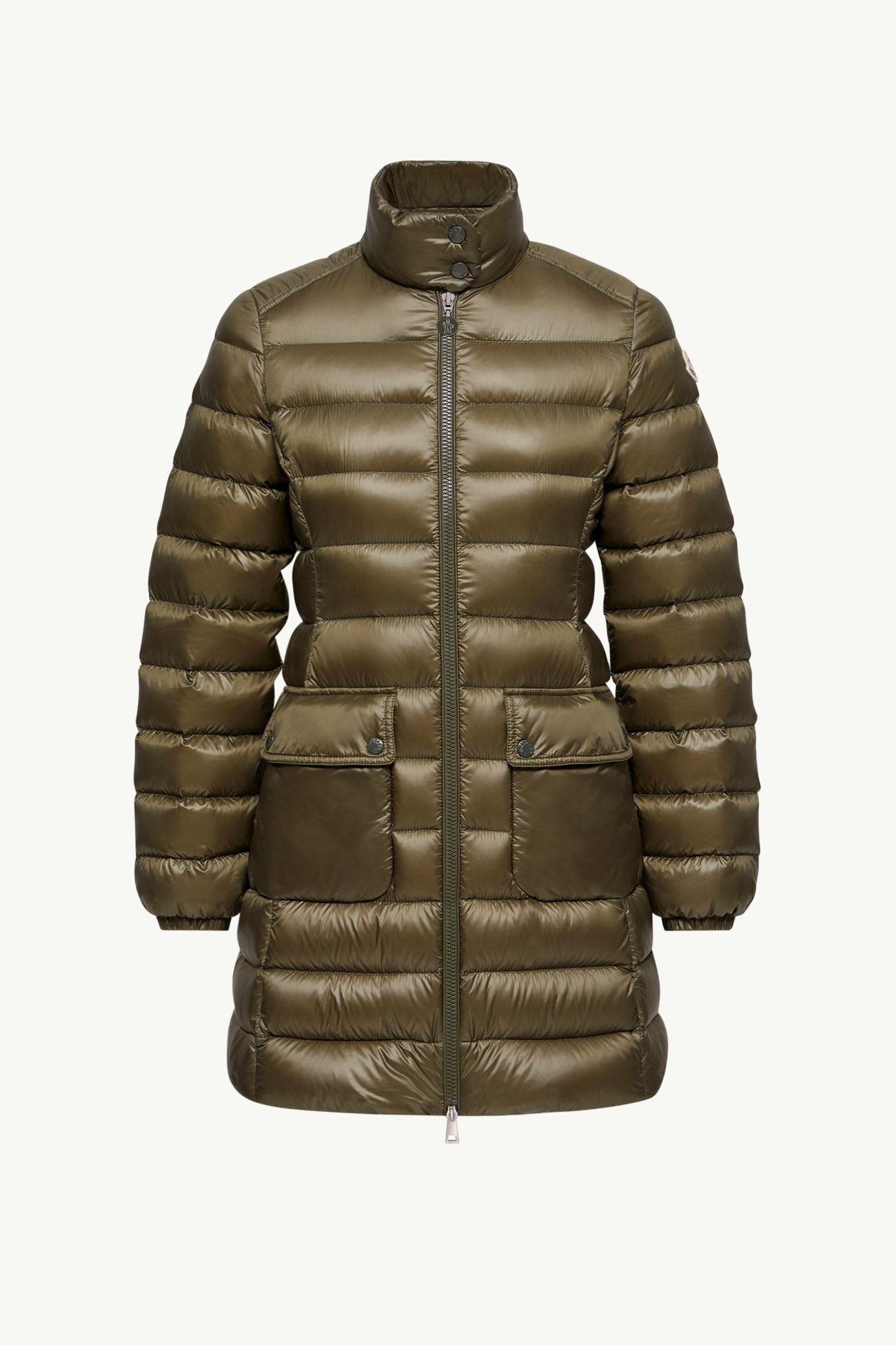 Piumino Lungo Genet Donna Verde Oliva Moncler 2
