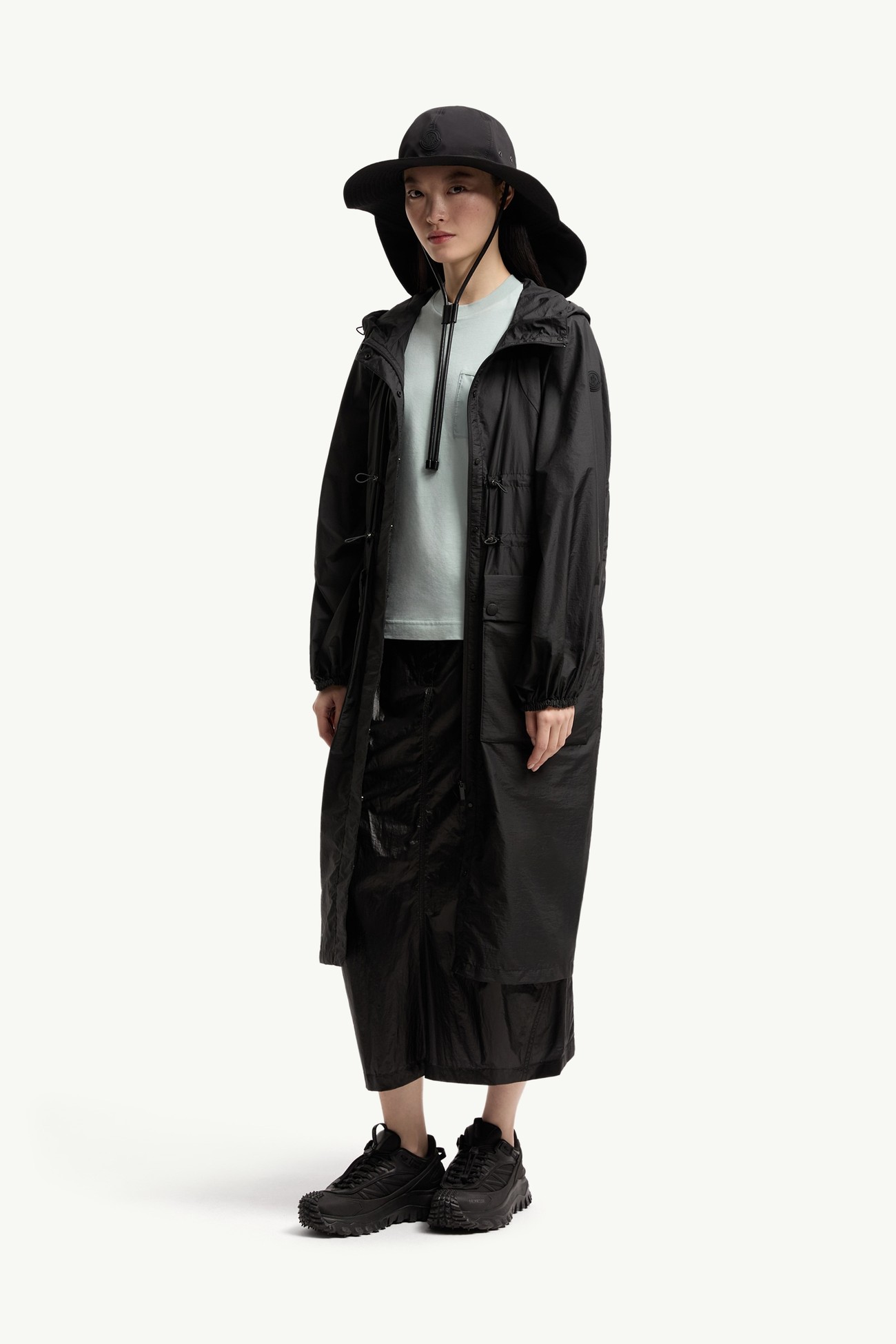 Canneberge連帽長身外套 女士 黑色 Moncler 0