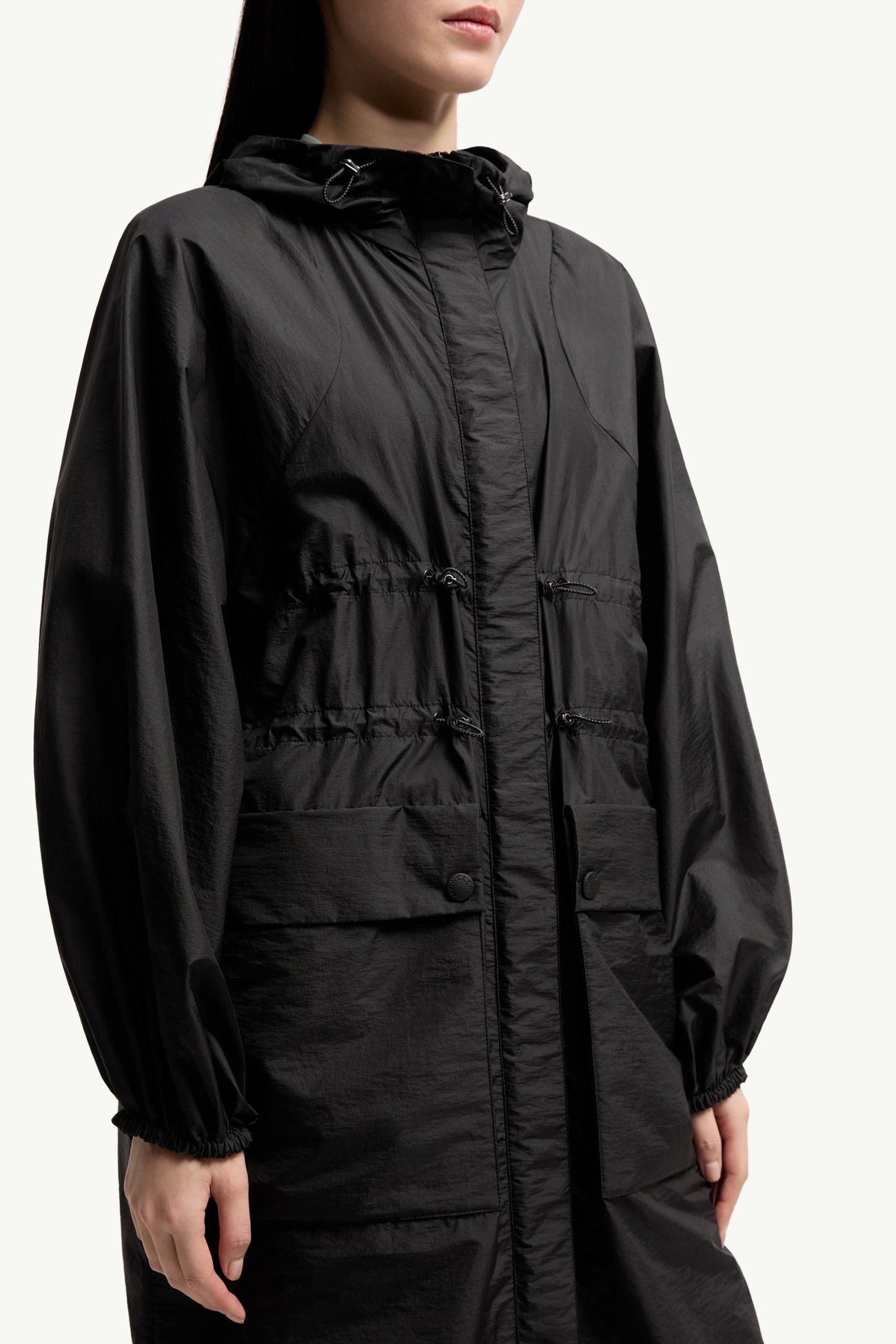 Canneberge女士连帽长款夹克外套 女士 黑色 Moncler 5