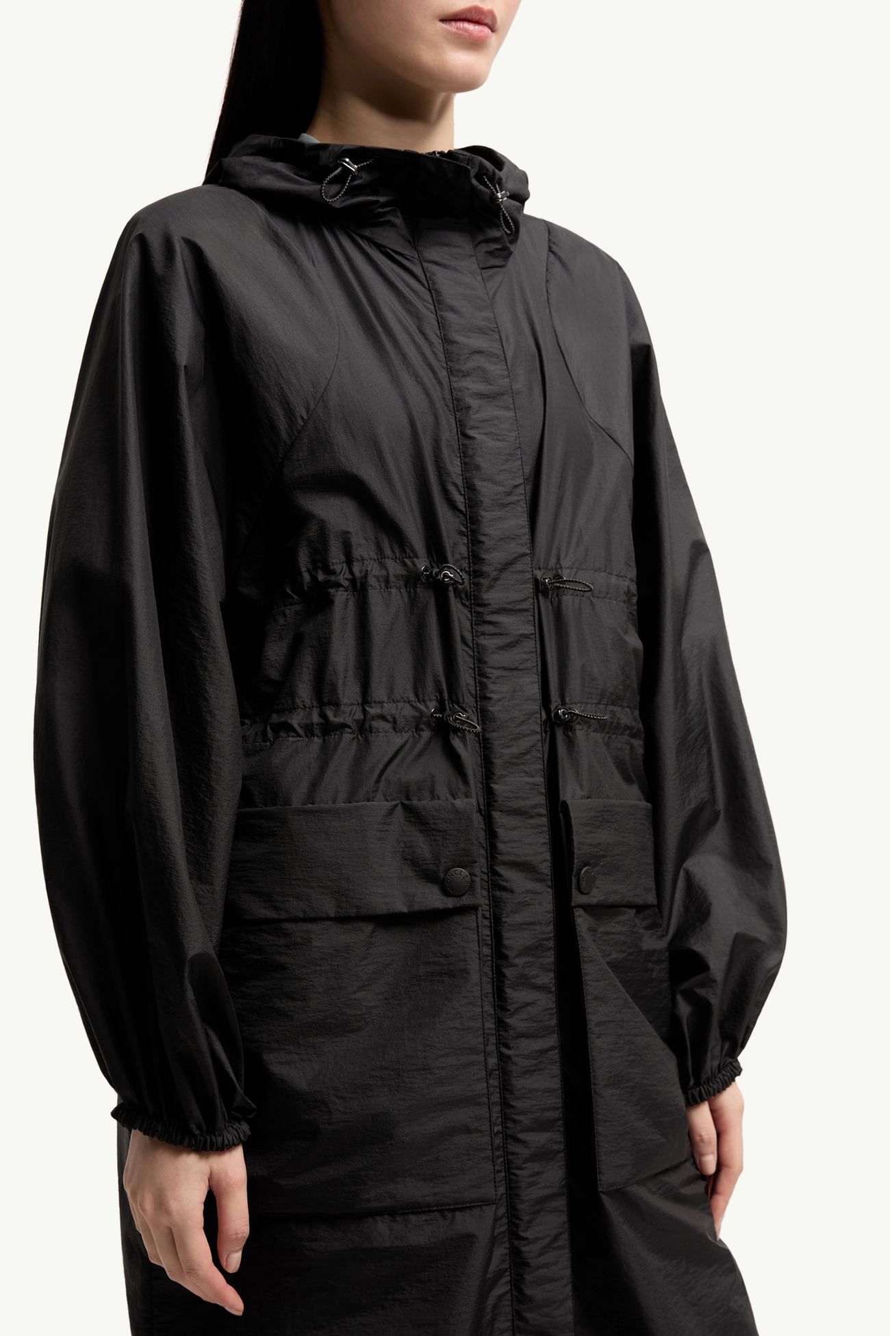 Giacca lunga Canneberge con cappuccio Donna Nero Moncler 5