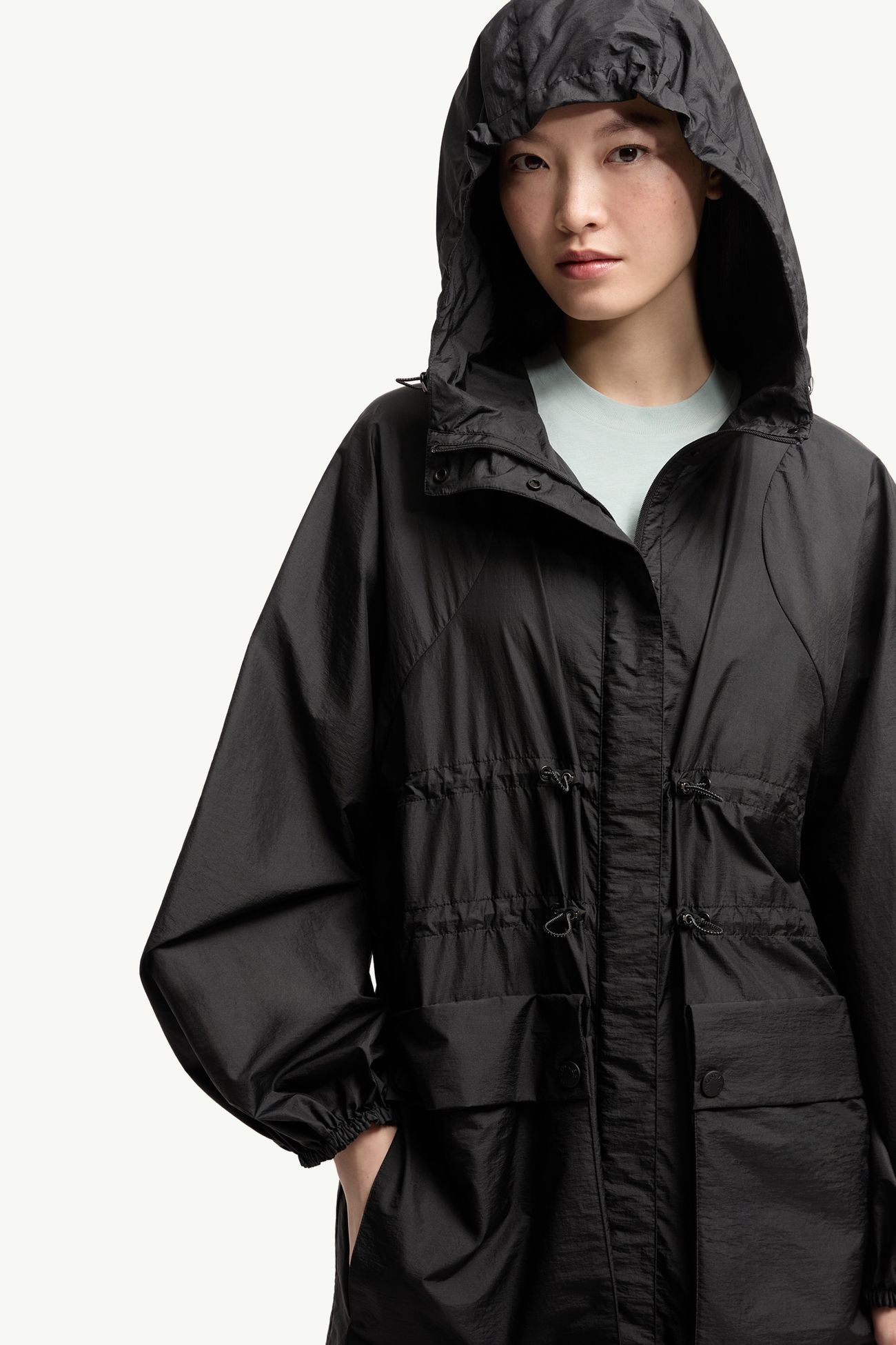 Veste longue à capuche Canneberge Femmes Noir Moncler 6