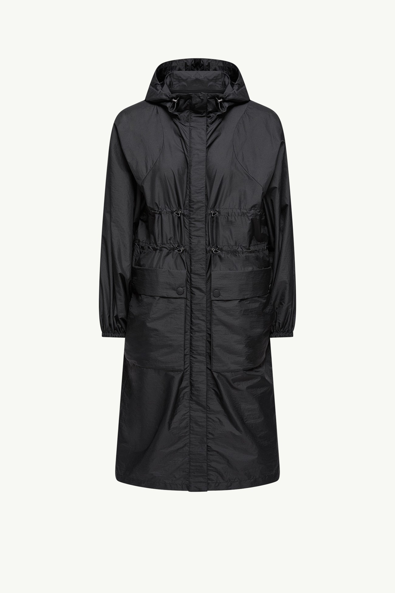 Canneberge Hooded Long Jacket Women Black Moncler 2