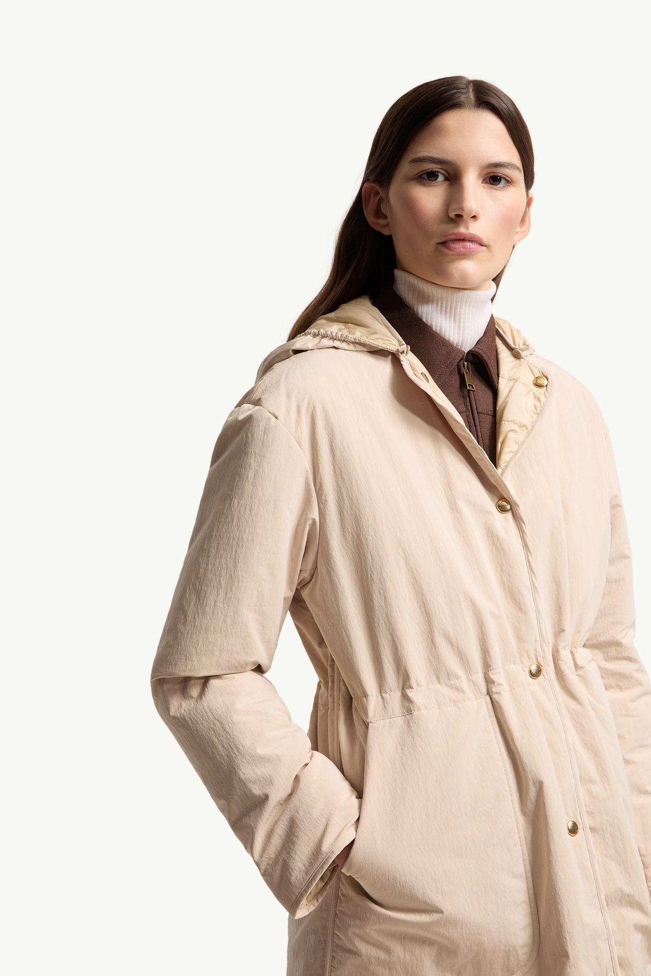 Thymlong雙面連帽羽絨派克大衣 女士 淺米色 Moncler 8