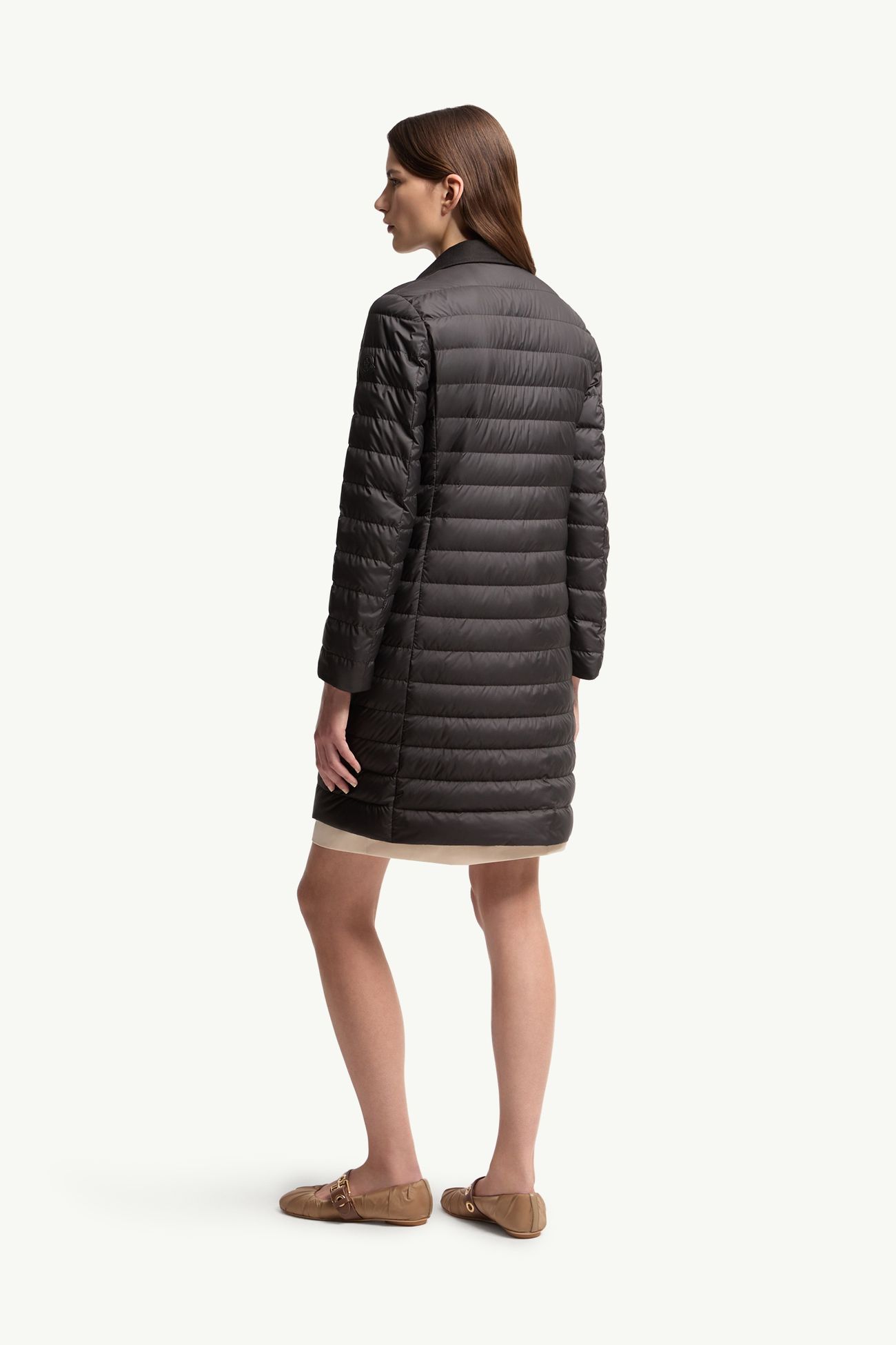 Piumino Jujulong con finiture in cotone e lino Donna Nero Moncler 4