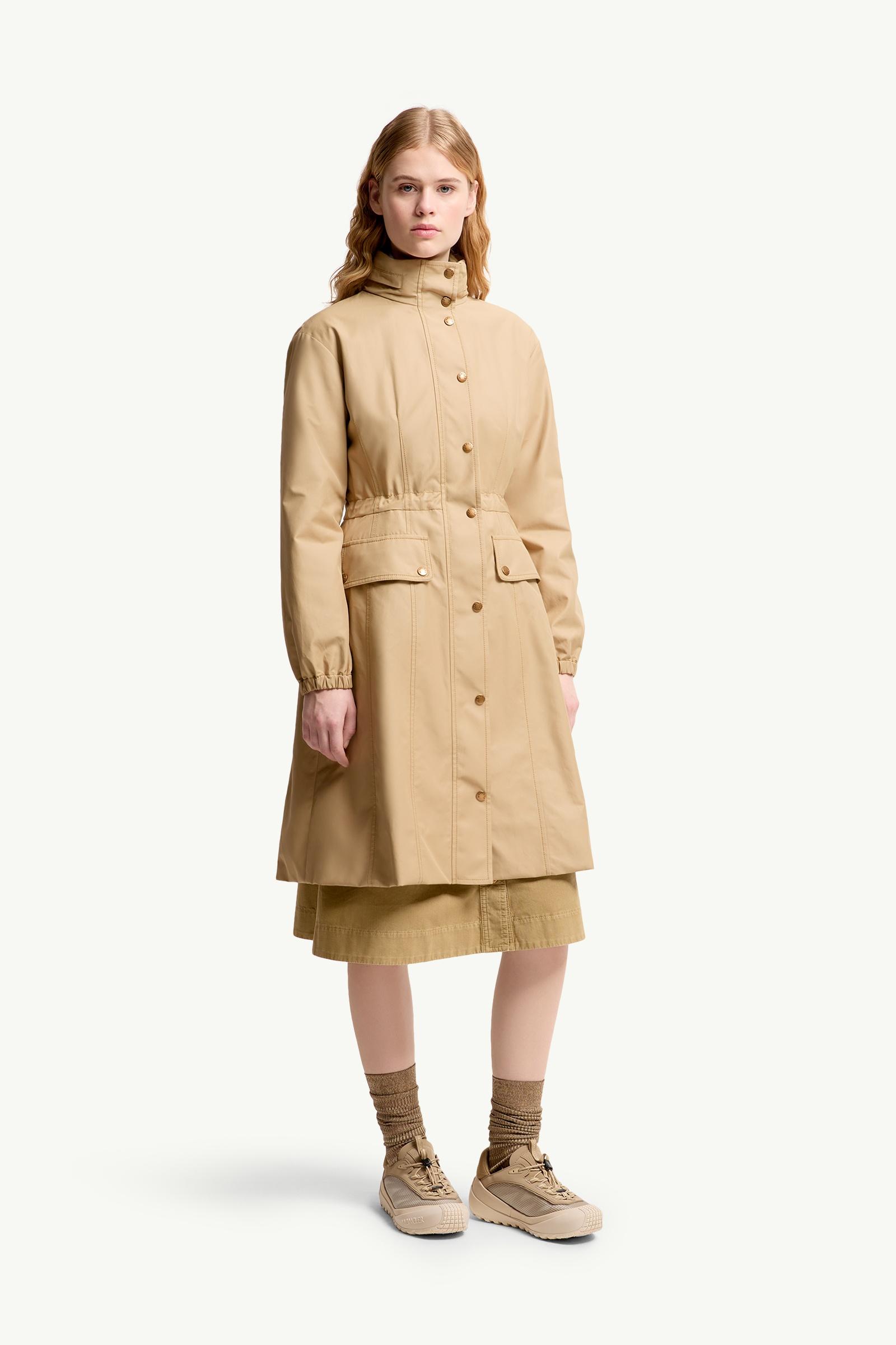 Beige Rhododendron Hooded Long Parka - Long Jackets & Parka for