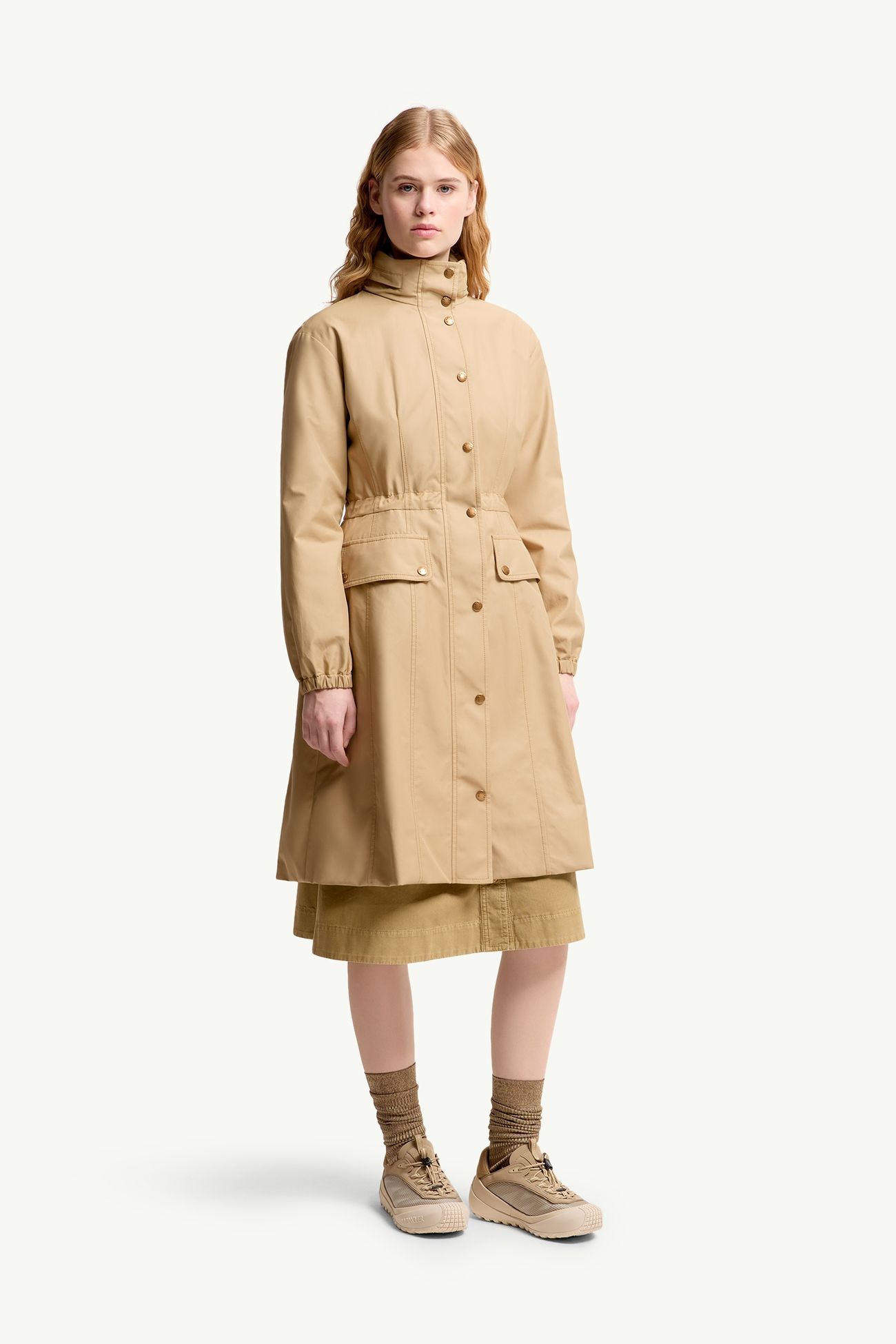 Rhododendron 후드 롱 파카 여성 베이지 Moncler 3