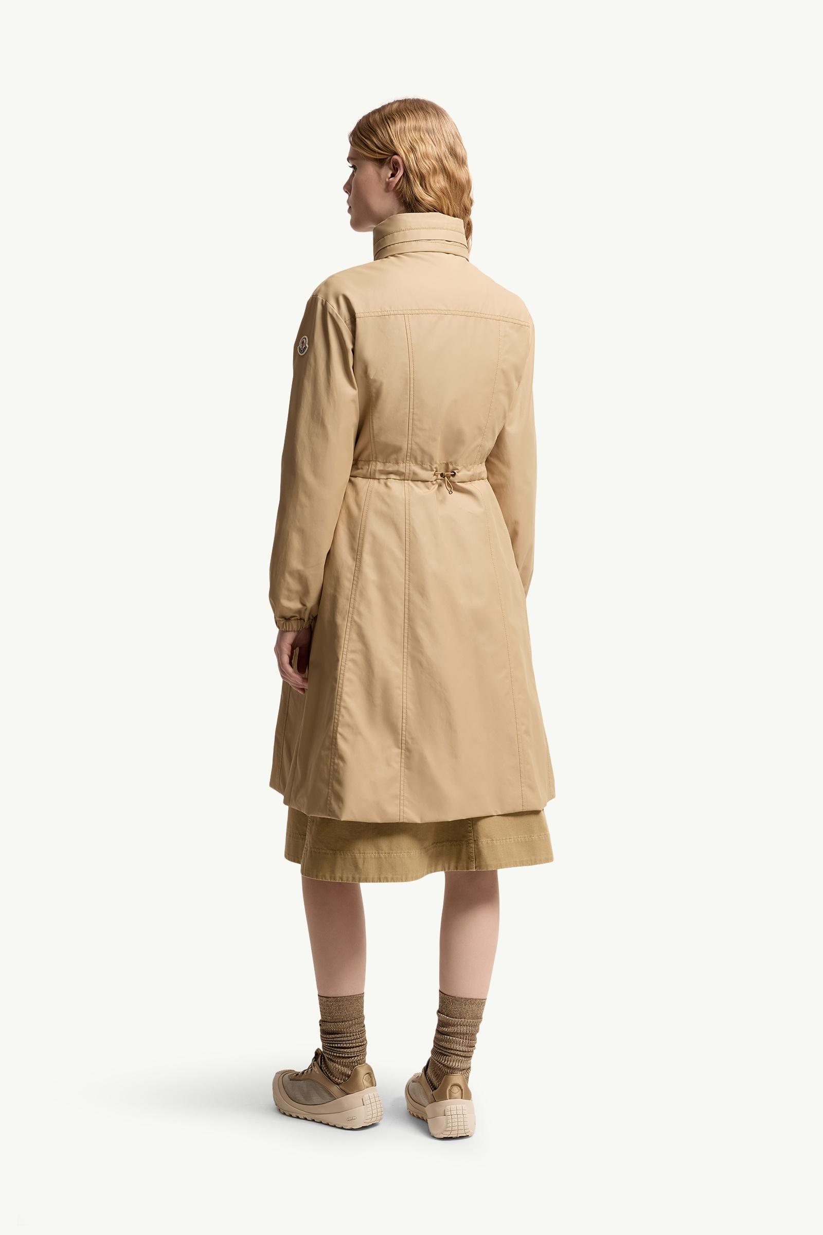 Beige Rhododendron Hooded Long Parka - Long Jackets & Parka for