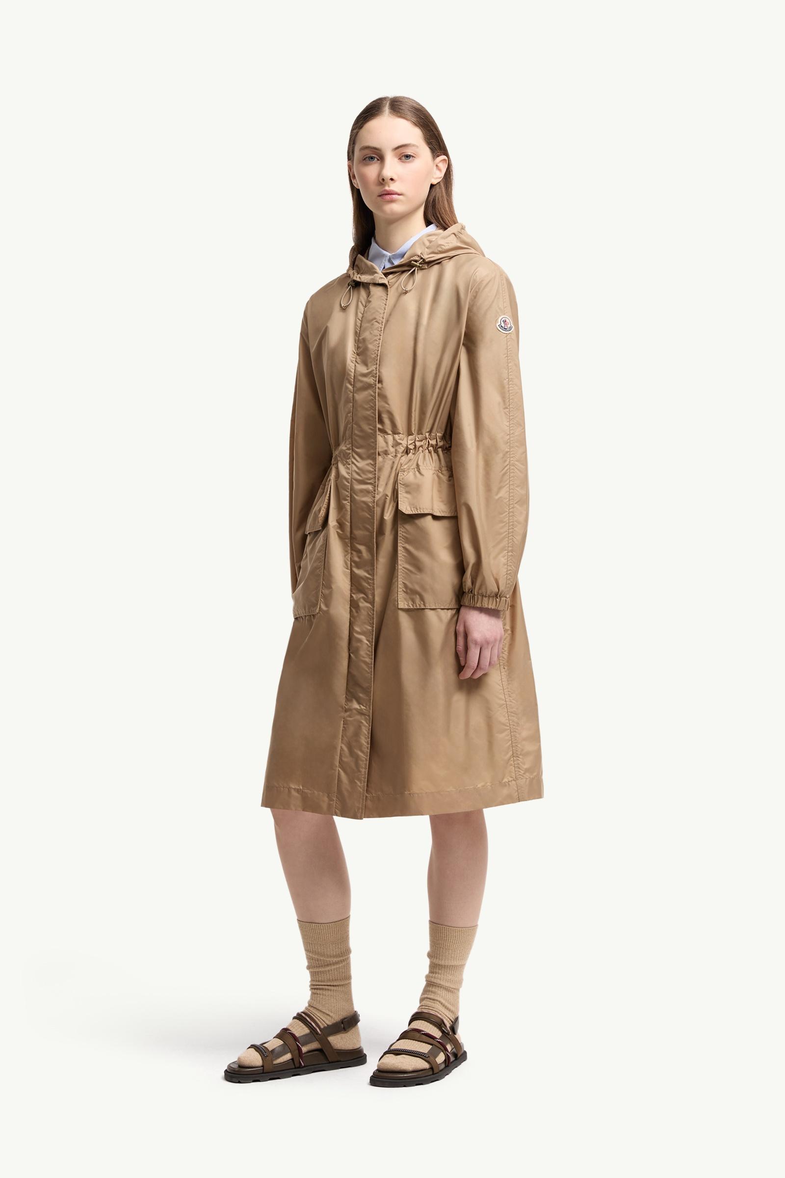 MONCLER ベージュ ナイロンロングコート Beige Hiengos Hooded Long Parka - Long Jackets & Parka for Women