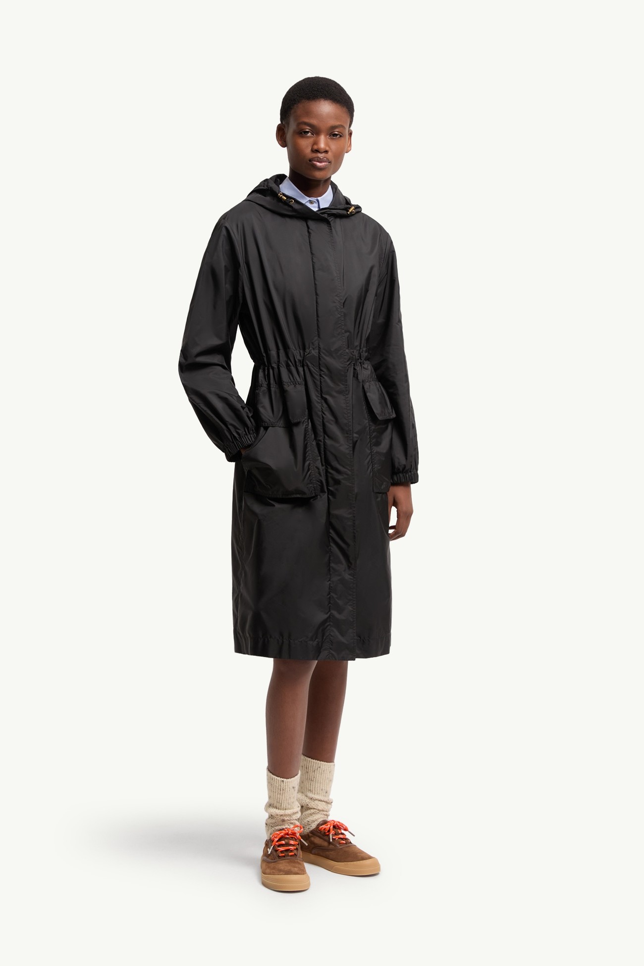 Hiengos連帽長身派克大衣 女士 黑色 Moncler 3
